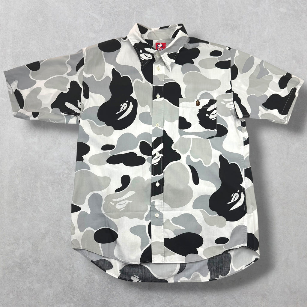 Bape Grey Camo Button Up L
