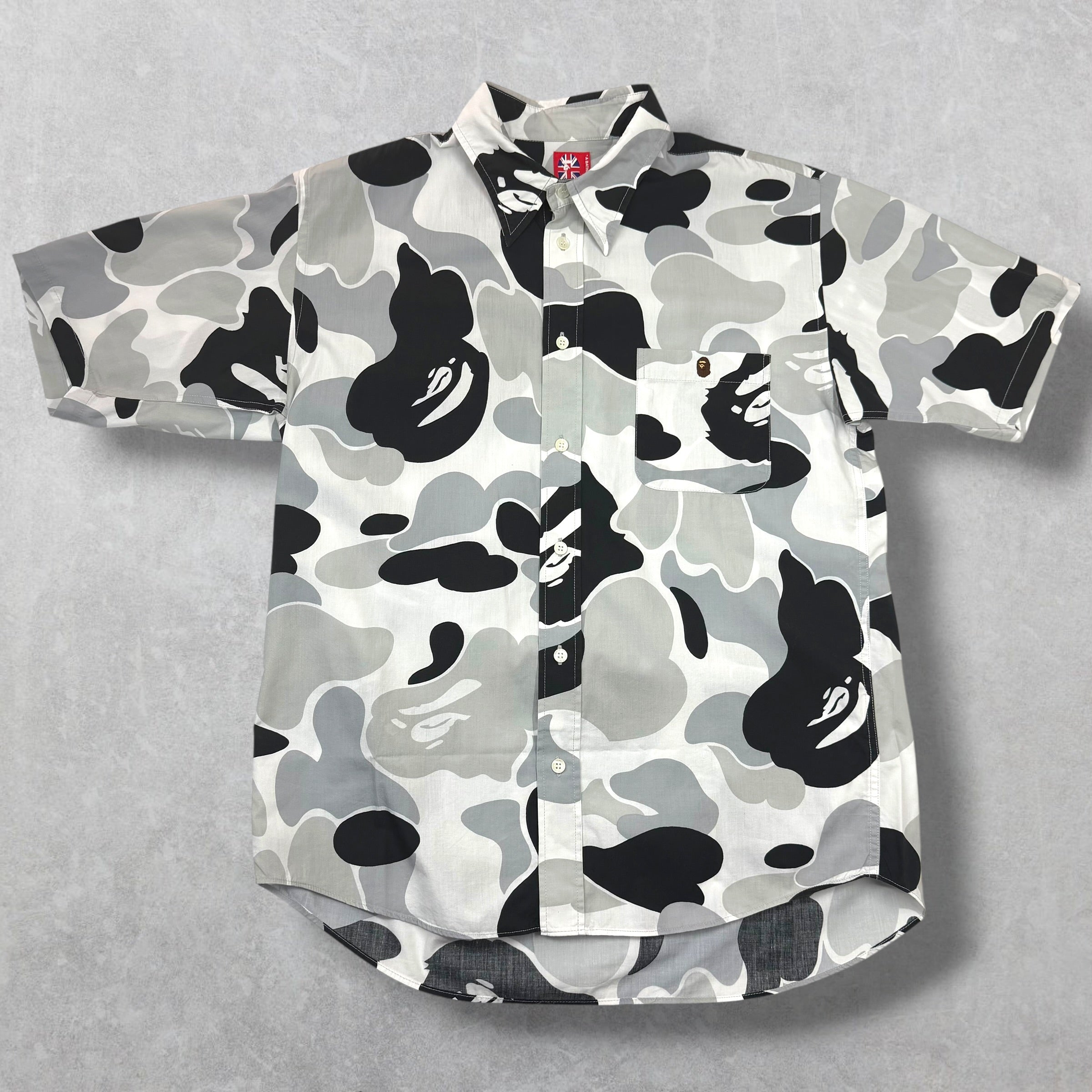 Bape Grey Camo Button Up L