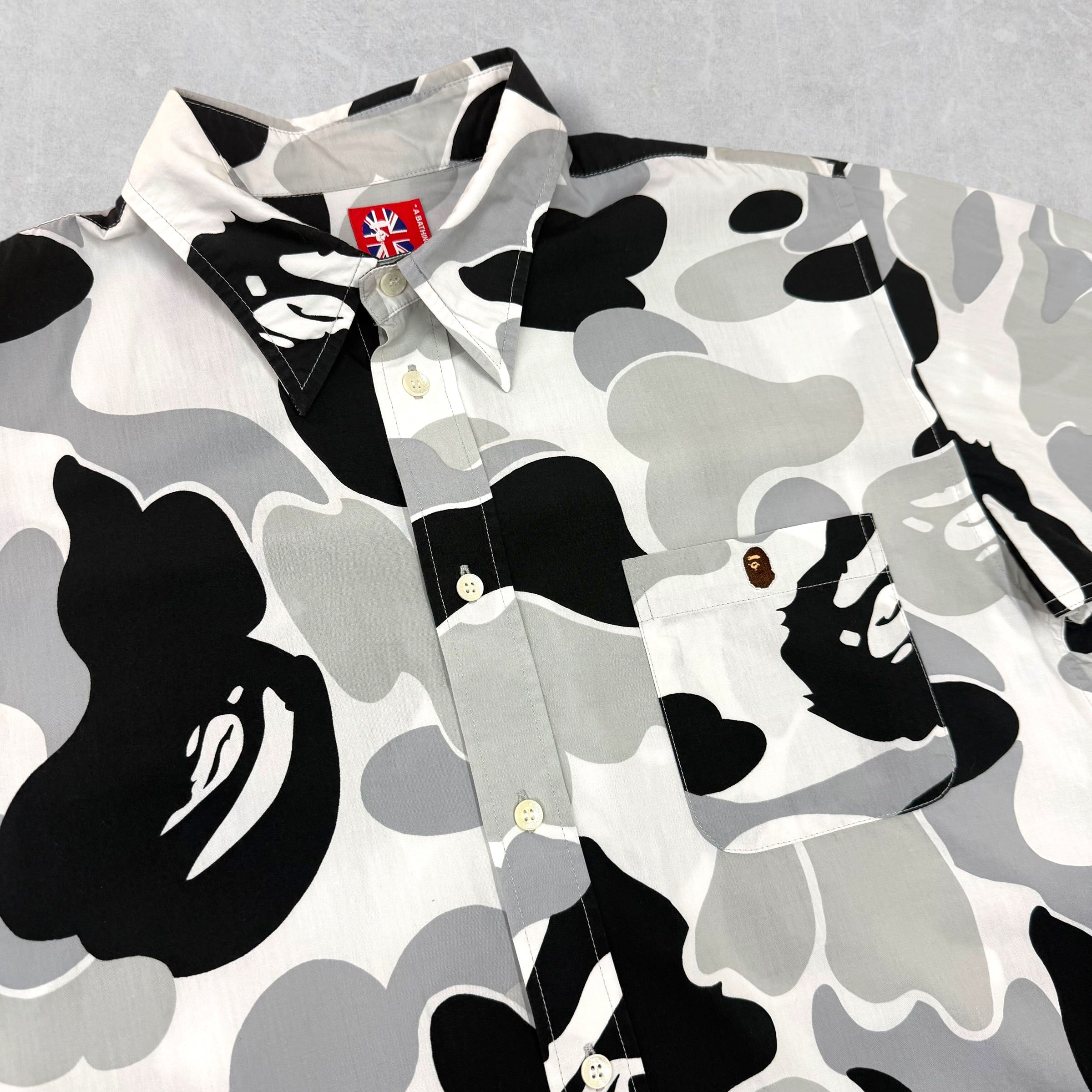 Bape Grey Camo Button Up L