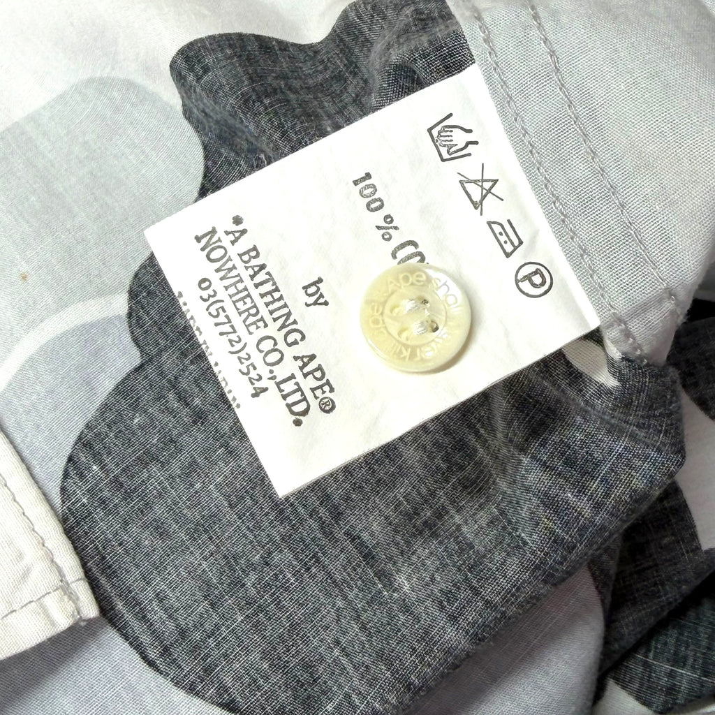 Bape Grey Camo Button Up L