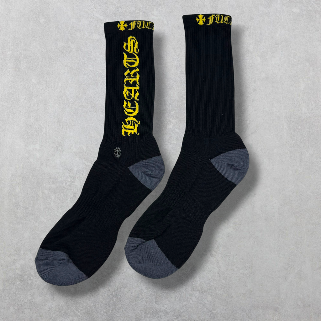 Chrome Hearts Script Logo Socks Black/Yellow