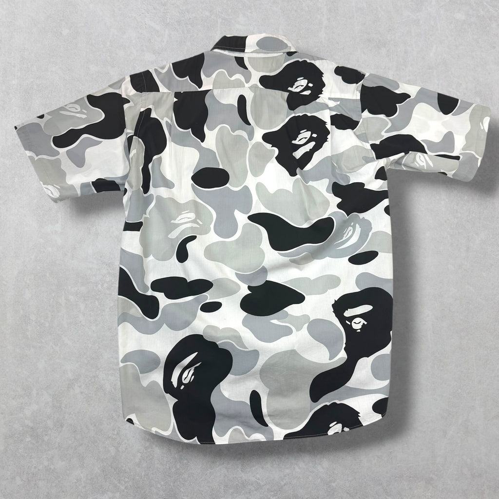 Bape Grey Camo Button Up L