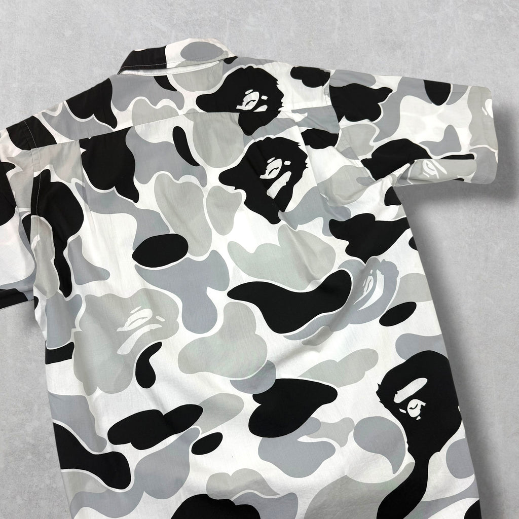 Bape Grey Camo Button Up L