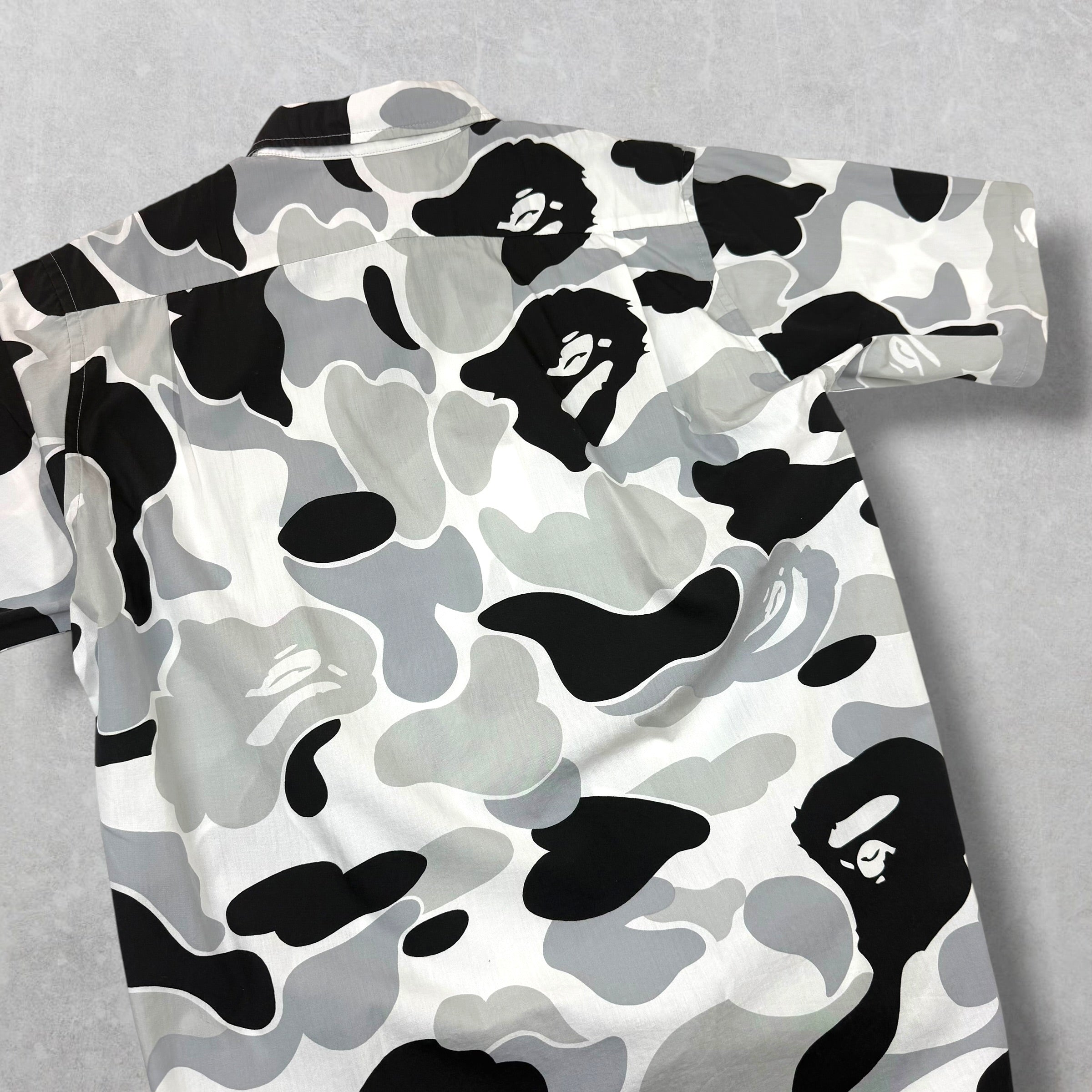Bape Grey Camo Button Up L
