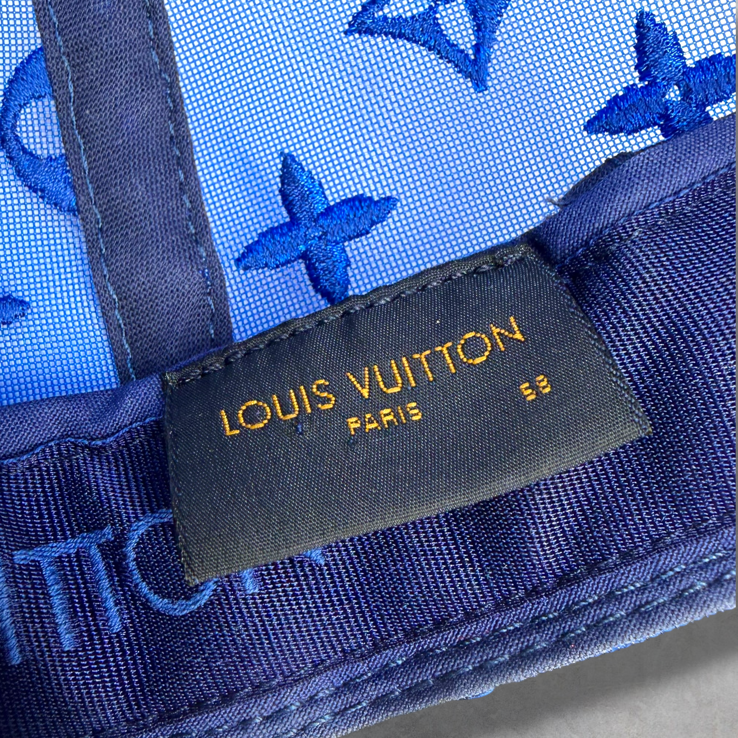 Louis Vuitton Everyday LV Embroidered Mesh Cap Blue