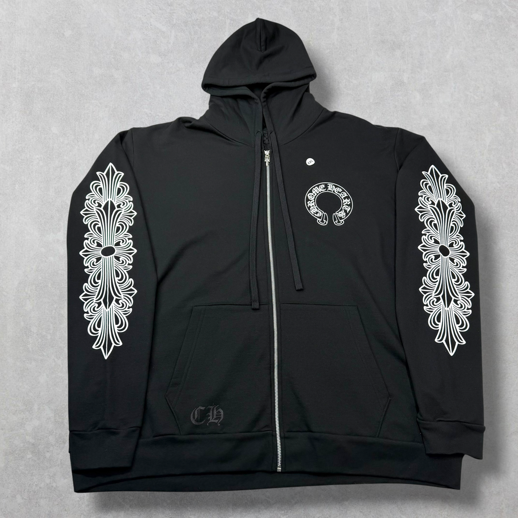 Chrome Hearts Horseshoe Floral Zip Up XXL