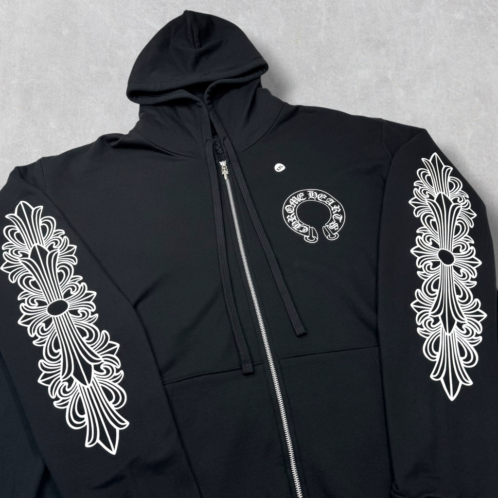 Chrome Hearts Horseshoe Floral Zip Up XXL