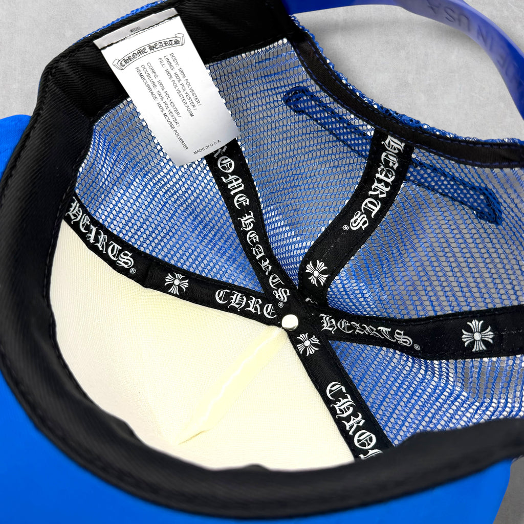 Chrome Hearts Eye Chart Blue Trucker Hat