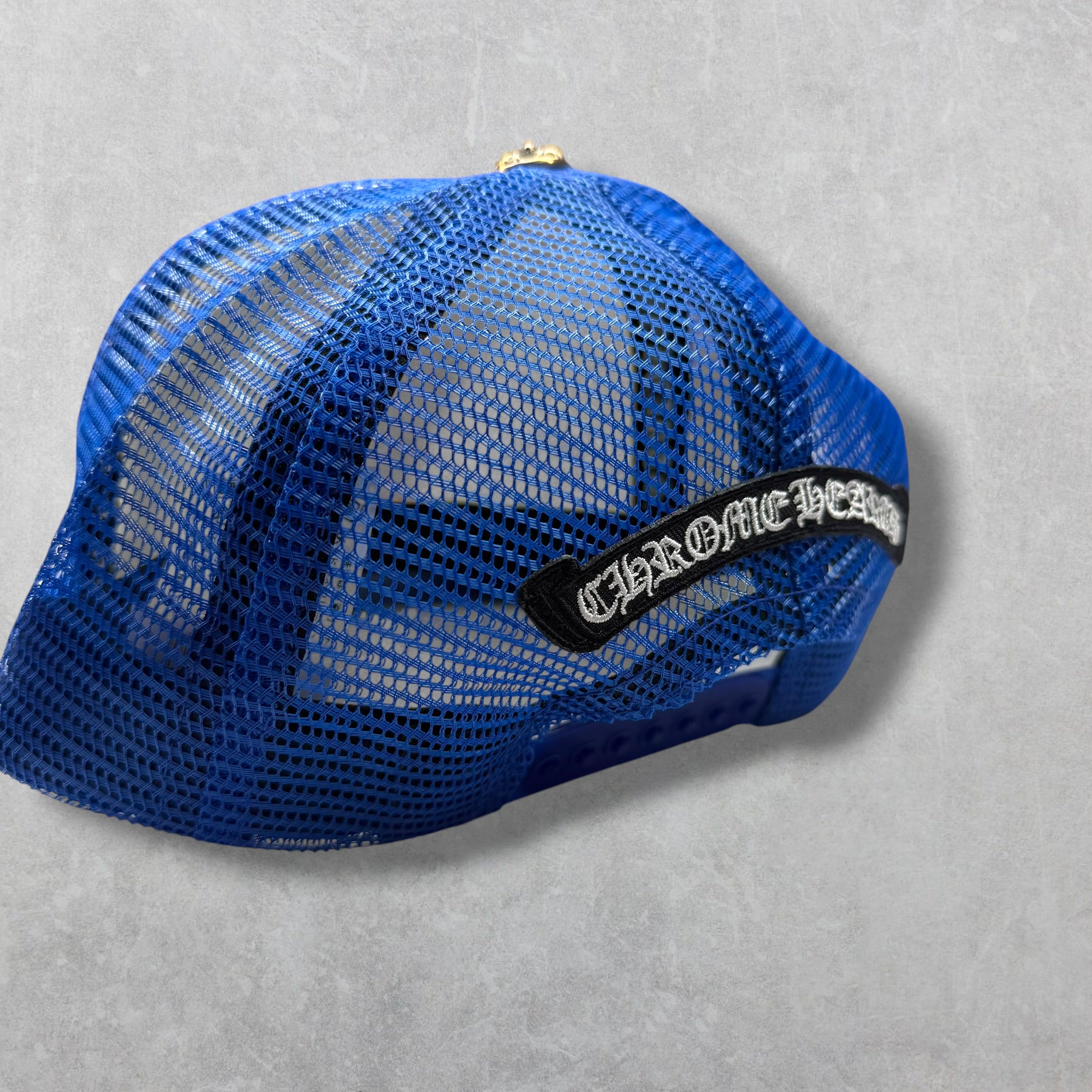 Chrome Hearts Eye Chart Blue Trucker Hat