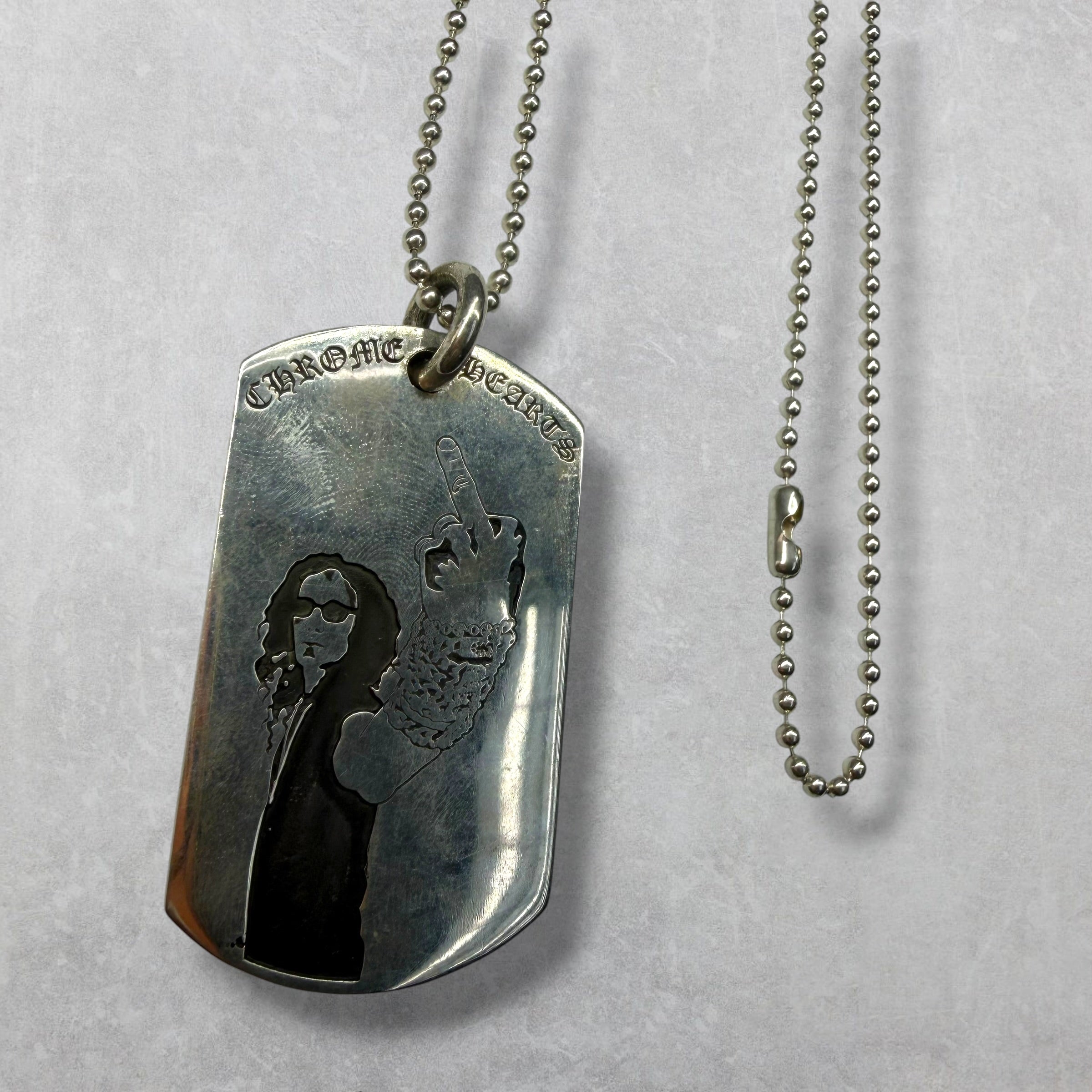 Chrome Hearts American Flag Richard Dog Tag w/ Ball Chain
