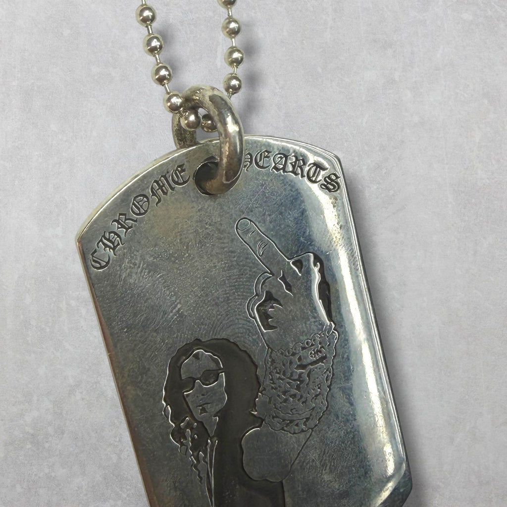 Chrome Hearts American Flag Richard Dog Tag w/ Ball Chain