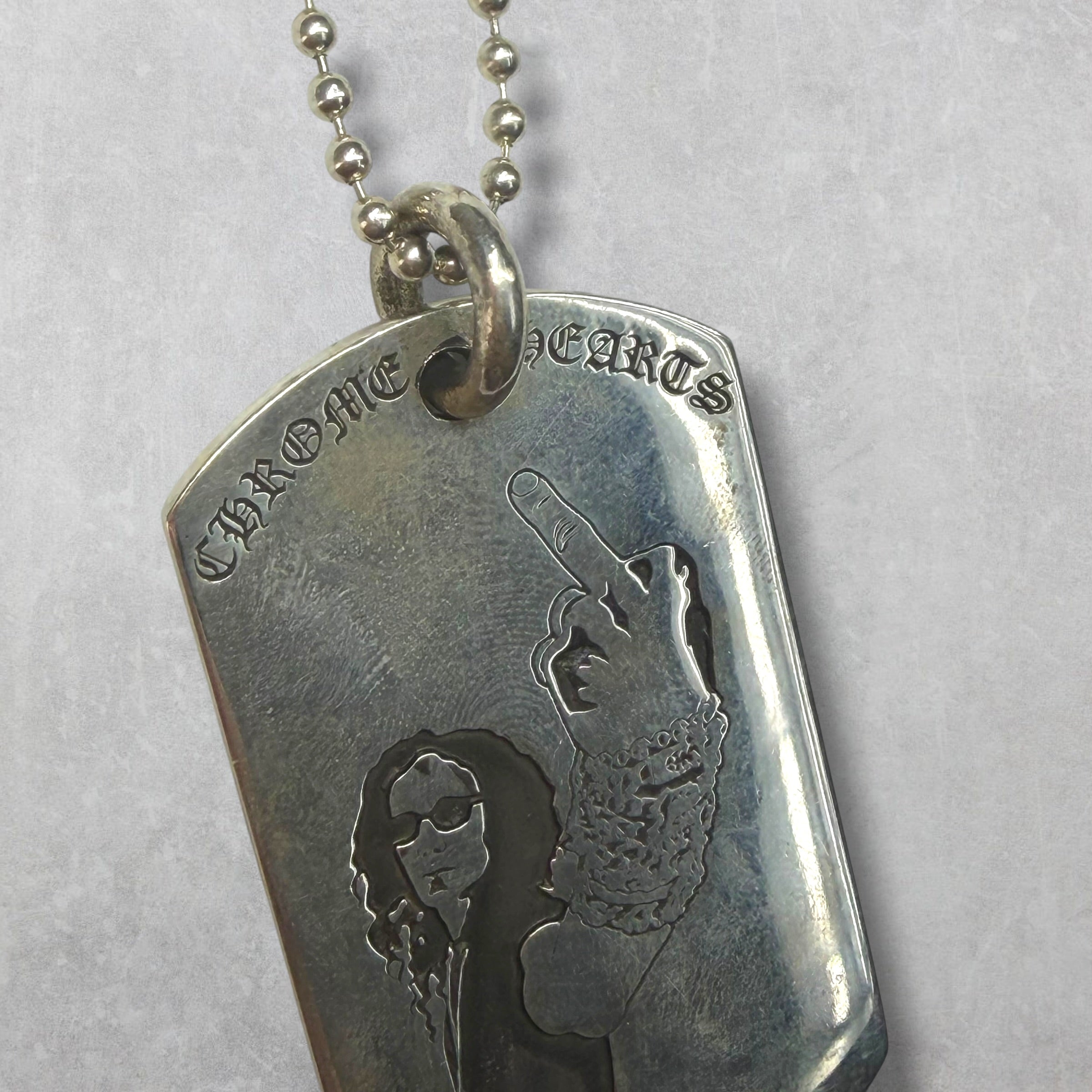 Chrome Hearts American Flag Richard Dog Tag w/ Ball Chain