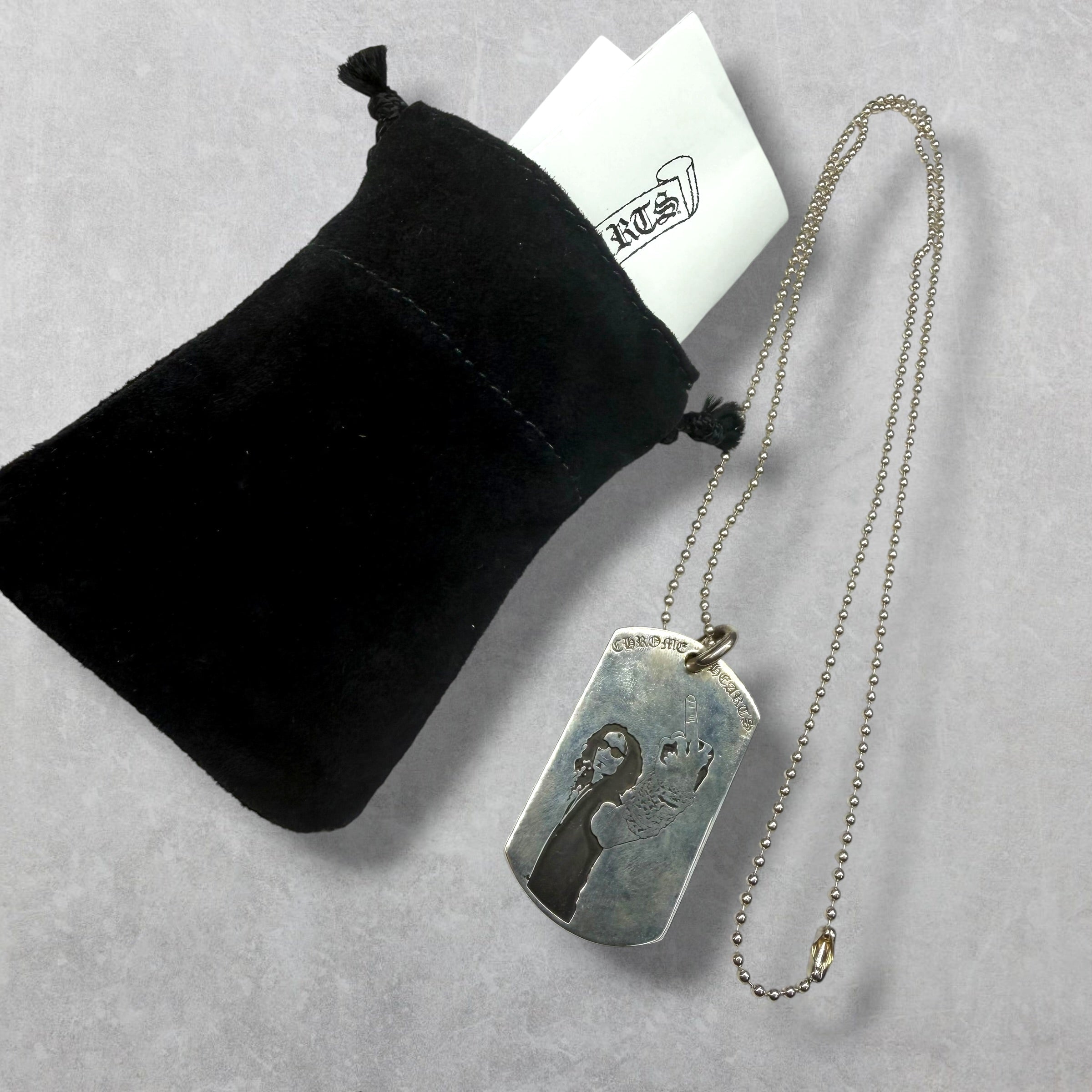 Chrome Hearts American Flag Richard Dog Tag w/ Ball Chain