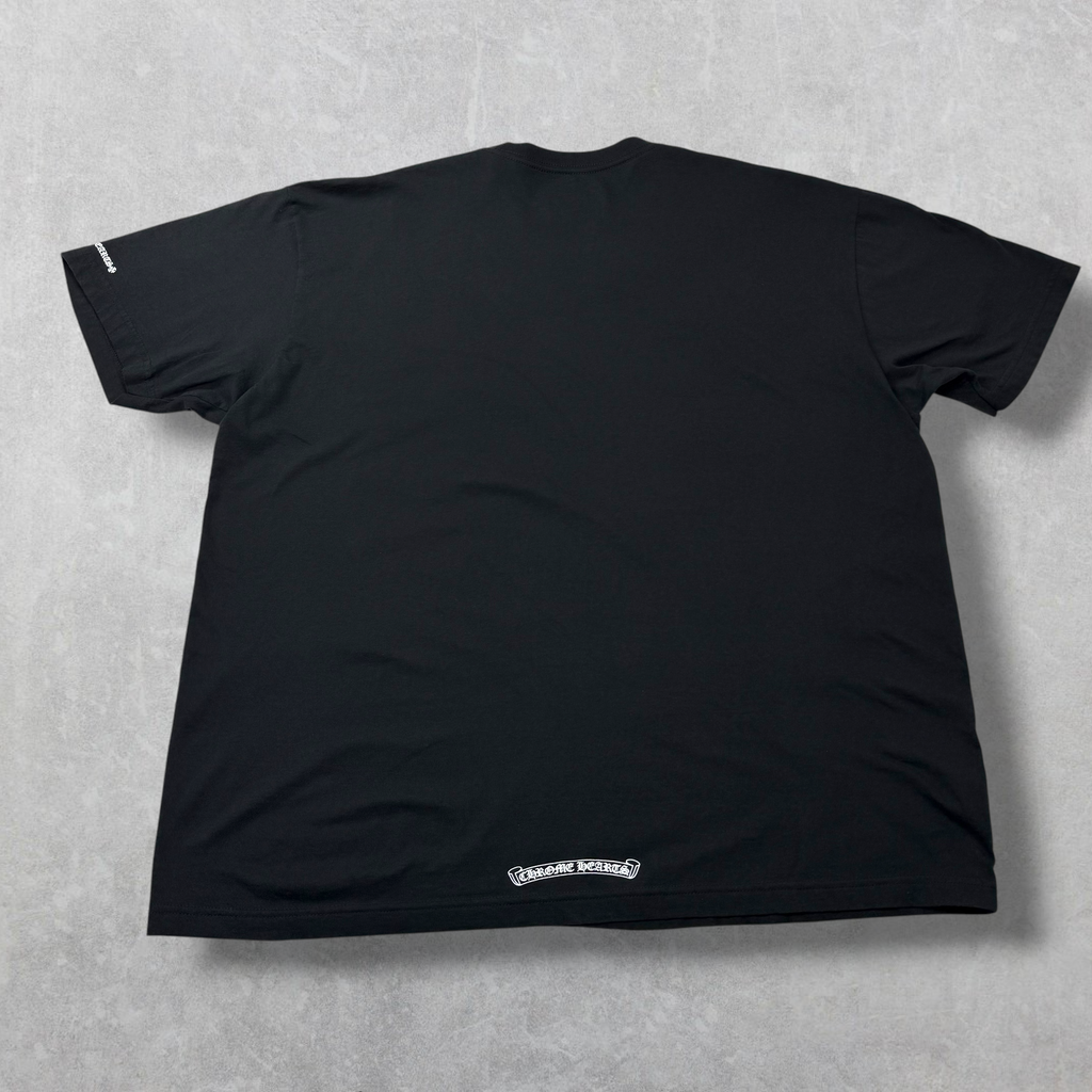 Chrome Hearts White Neck Logo Black Tee XXL
