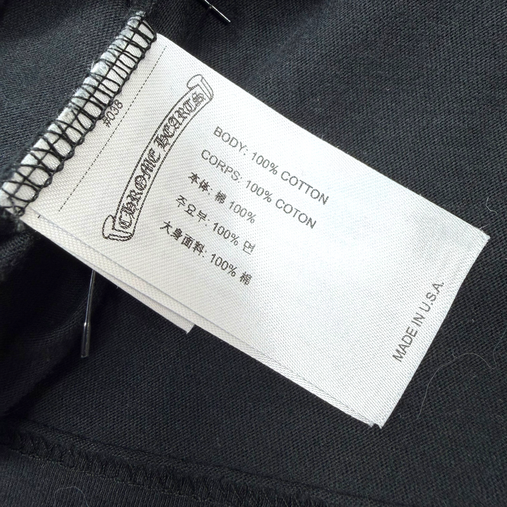 Chrome Hearts White Neck Logo Black Tee XXL