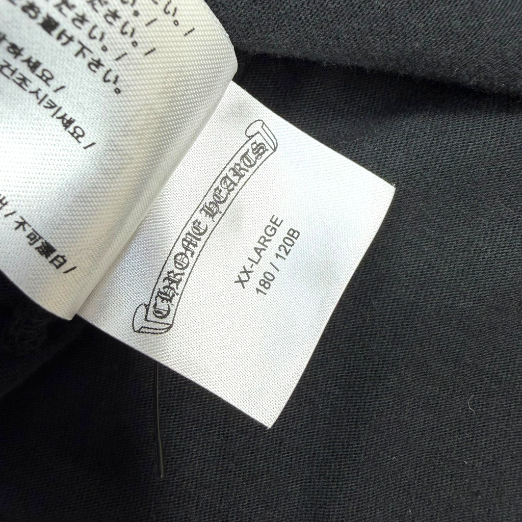 Chrome Hearts White Neck Logo Black Tee XXL