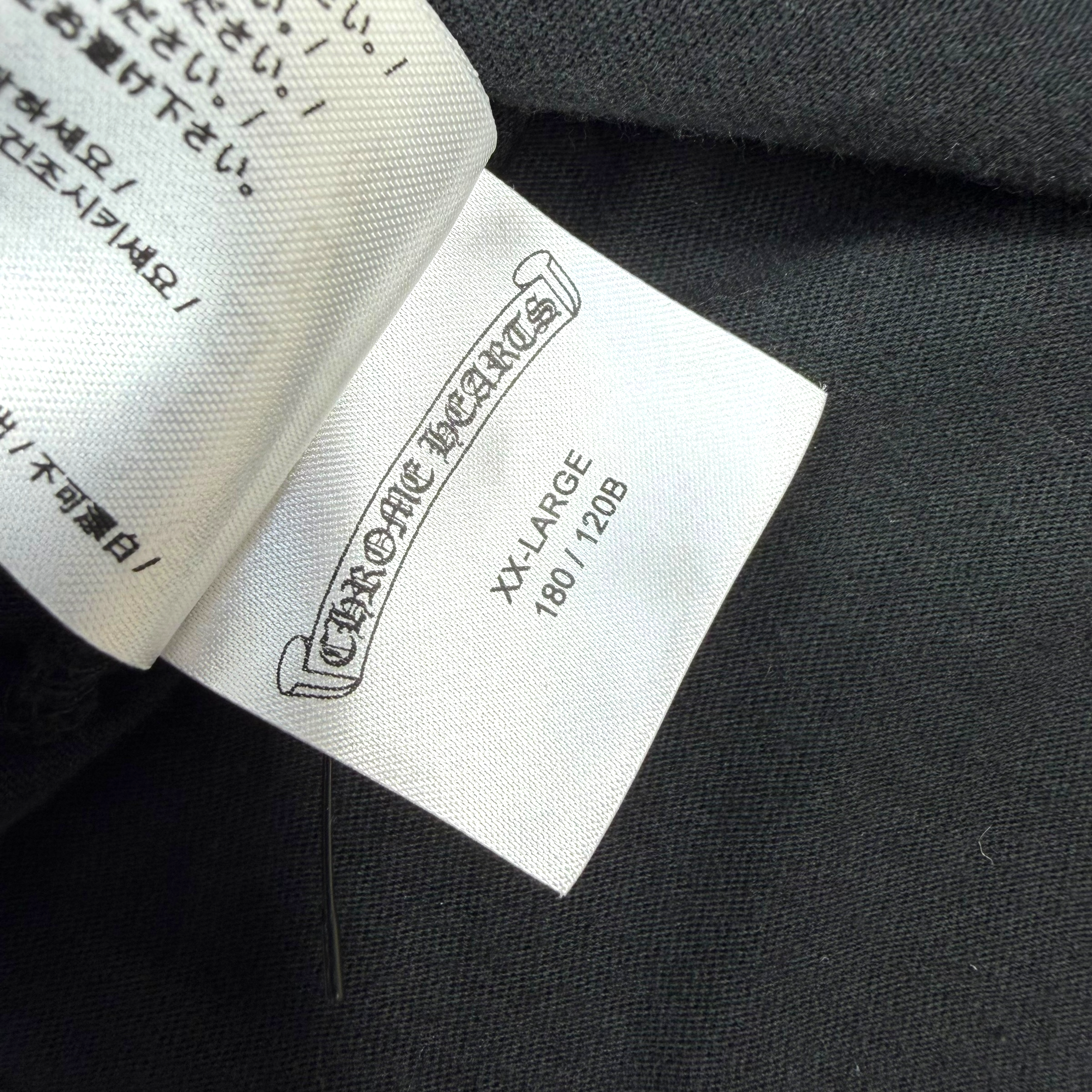 Chrome Hearts White Neck Logo Black Tee XXL