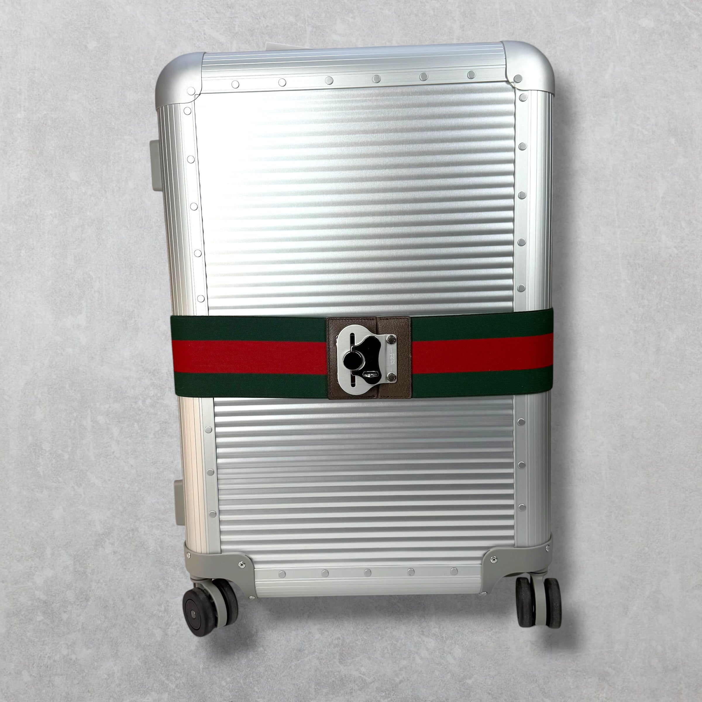 Gucci Aluminum Web Medium Cabin Plus Luggage