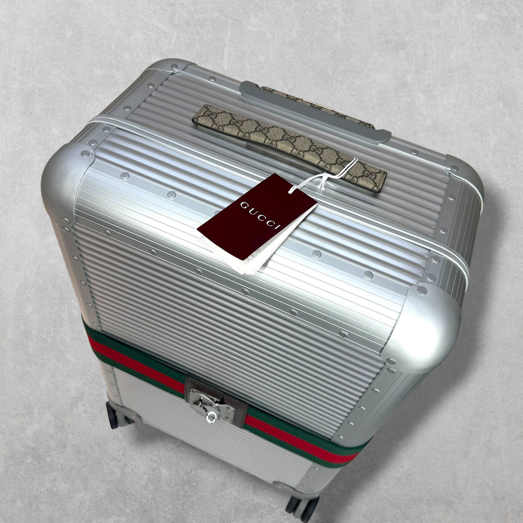 Gucci Aluminum Web Medium Cabin Plus Luggage
