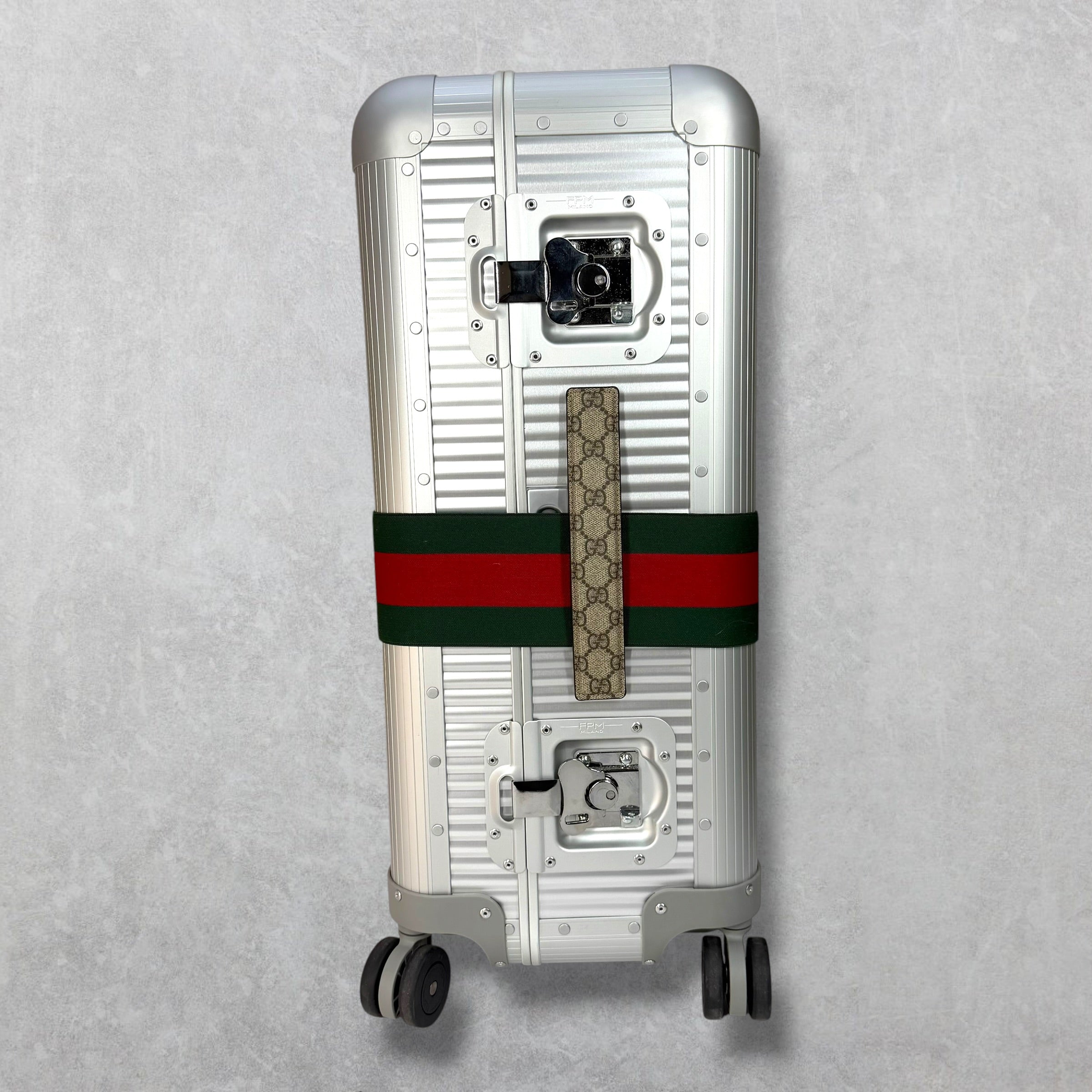 Gucci Aluminum Web Medium Cabin Plus Luggage