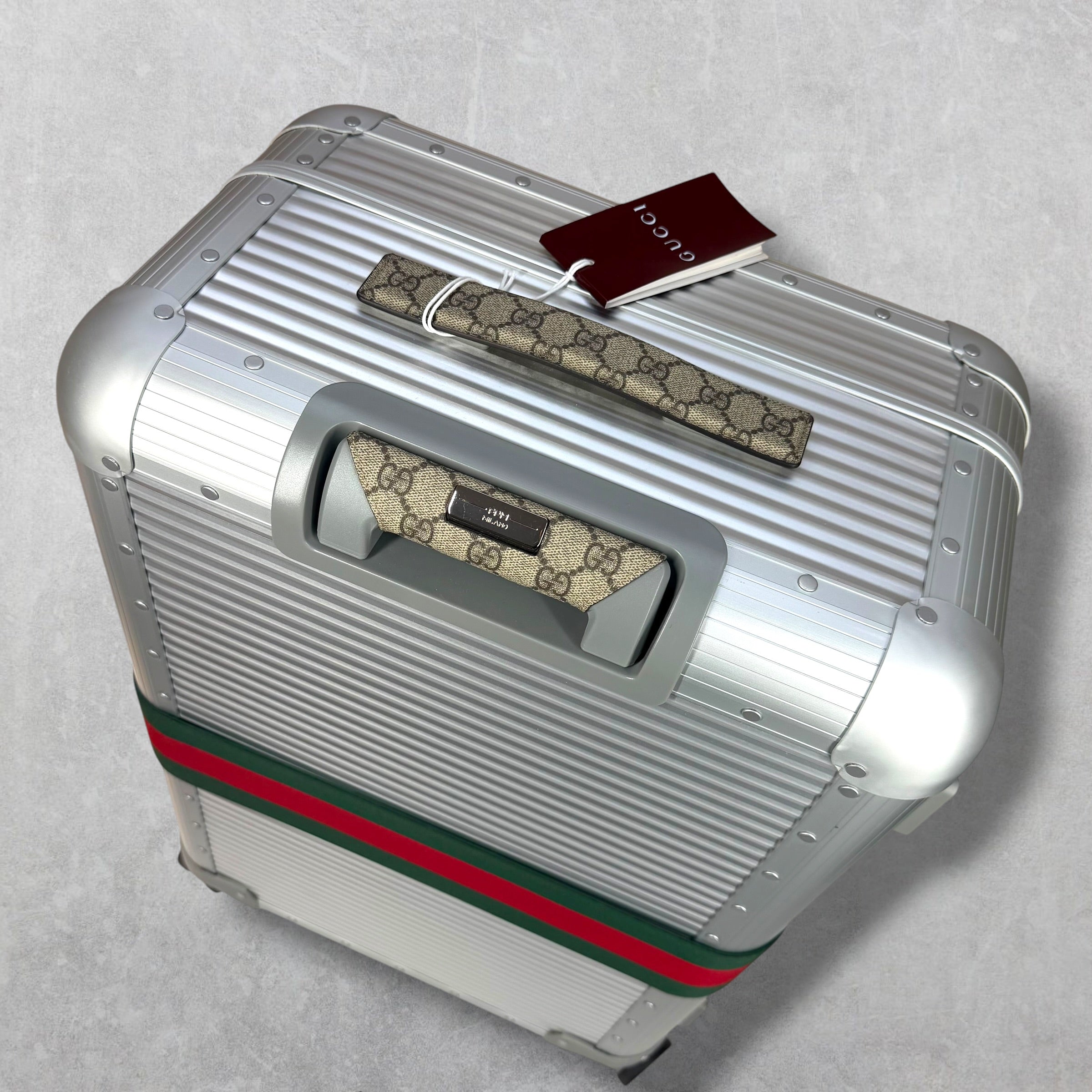 Gucci Aluminum Web Medium Cabin Plus Luggage