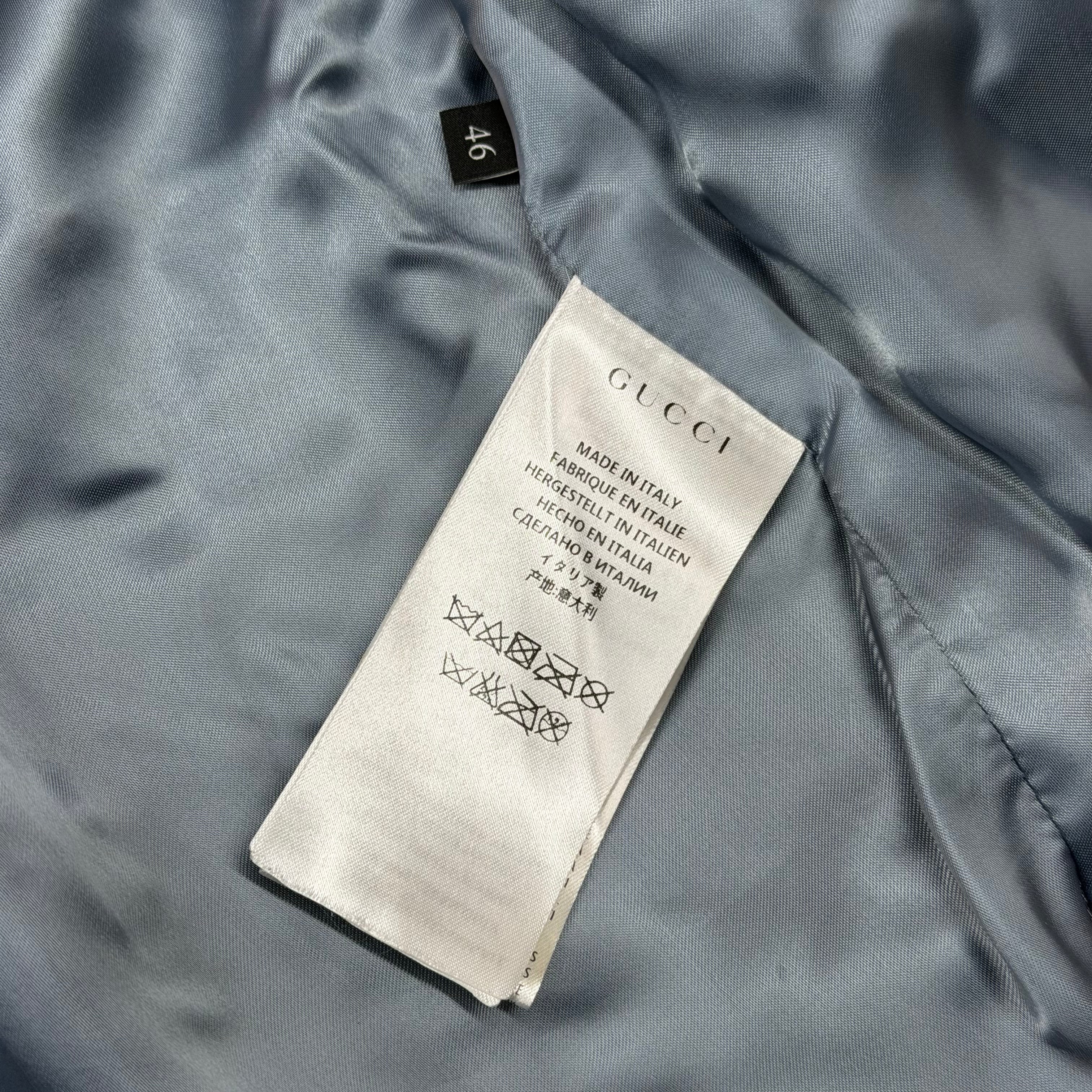 Gucci Web Trim Leather Bomber 46 (M)