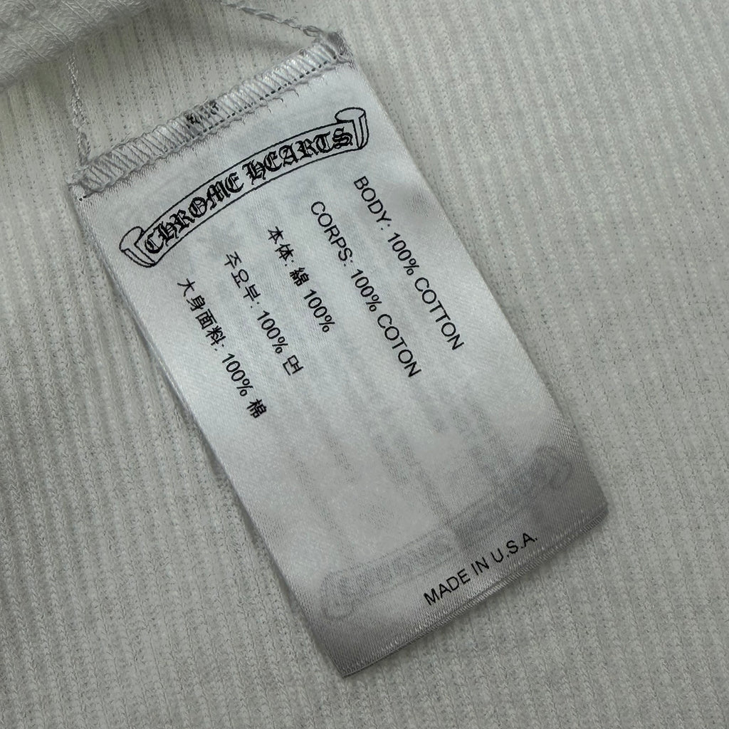 Chrome Hearts Pink T-Bar Ribbed Tank White M