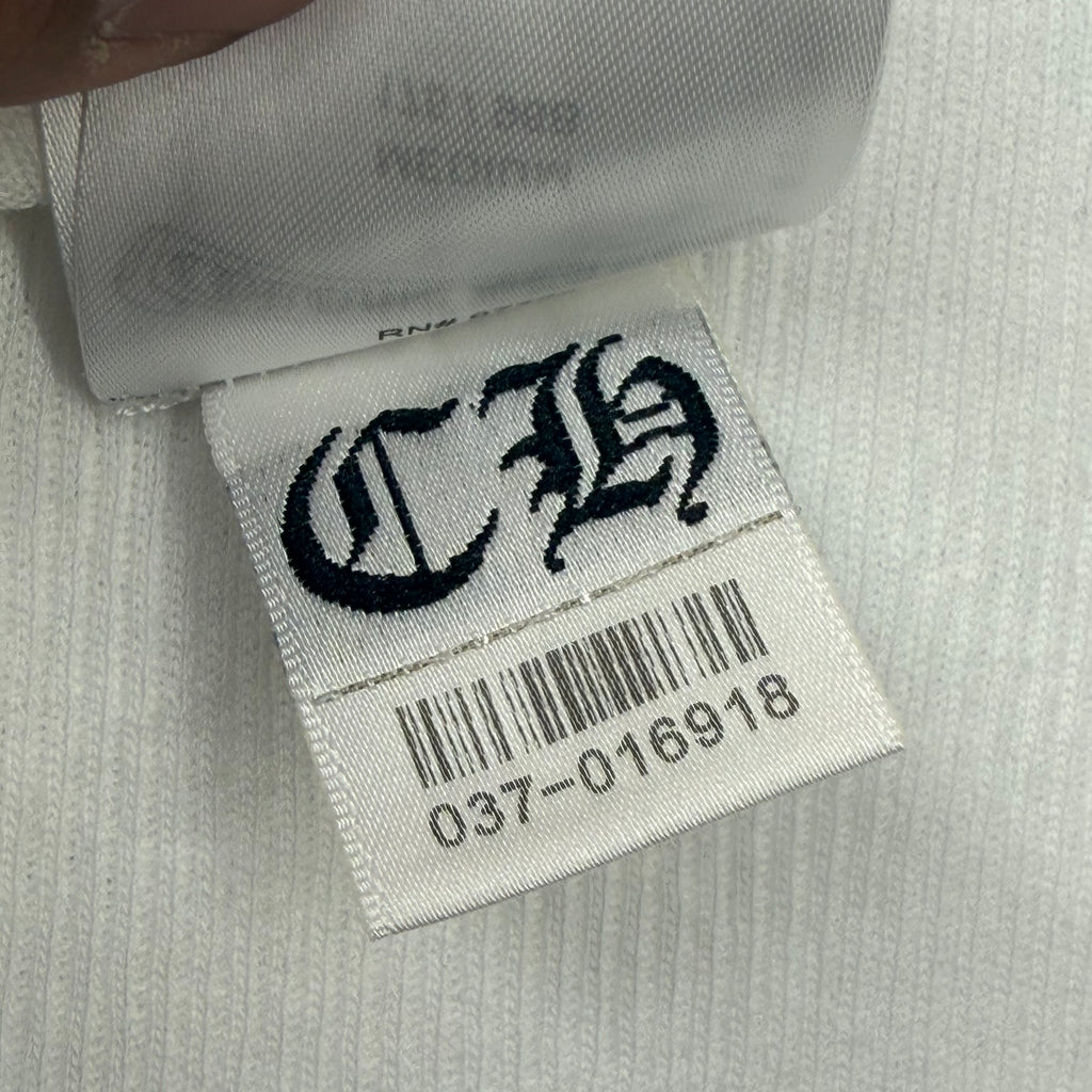 Chrome Hearts Pink T-Bar Ribbed Tank White M