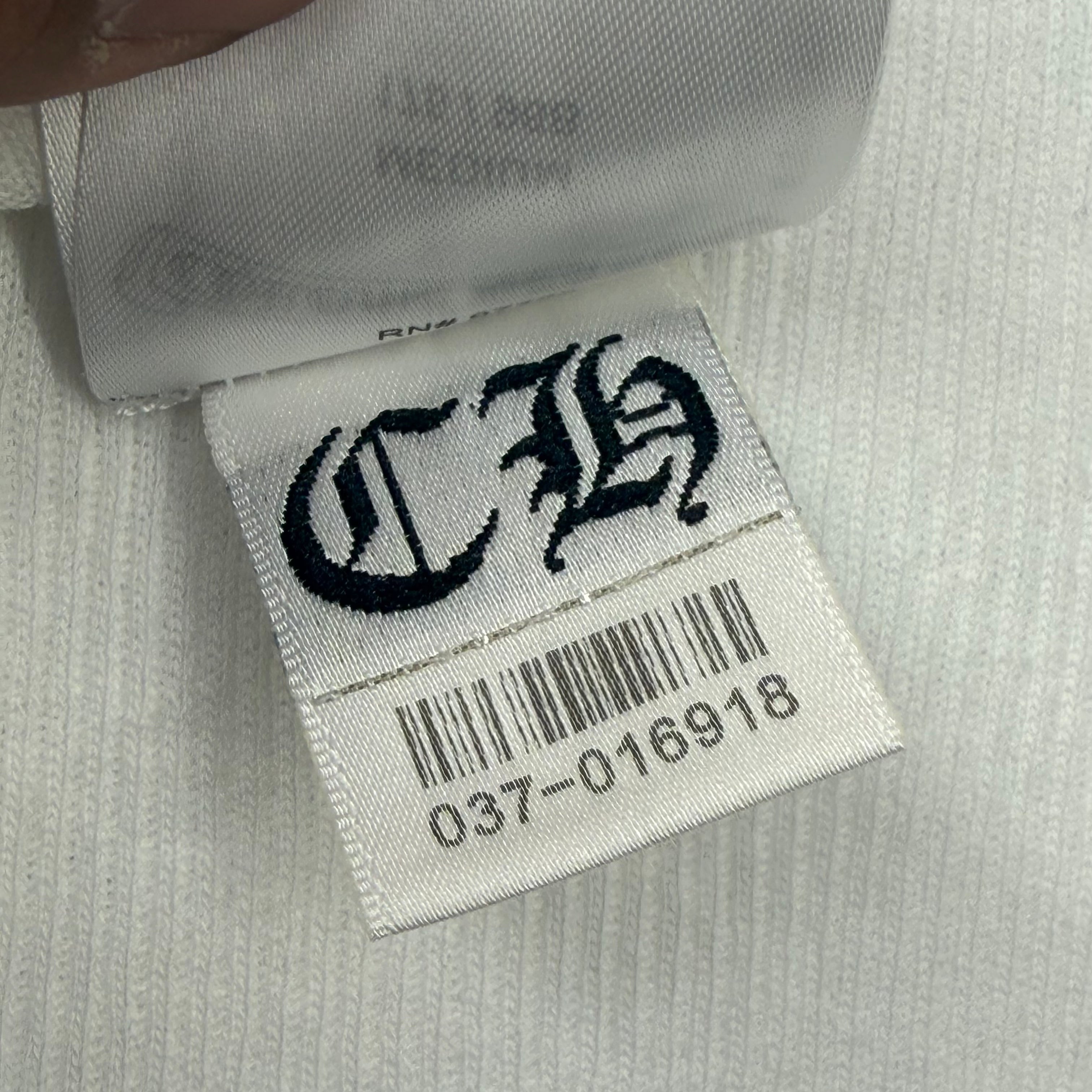 Chrome Hearts Pink T-Bar Ribbed Tank White M