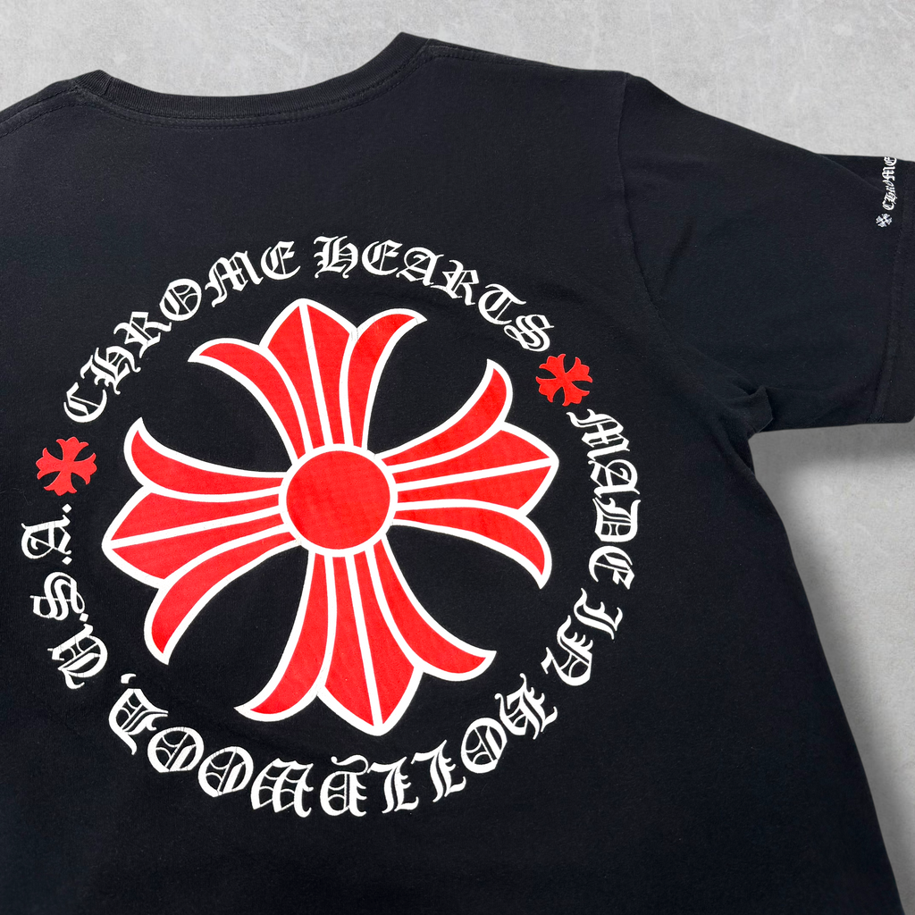 Chrome Hearts "Made in Hollywood" Red Plus Cross Tee S