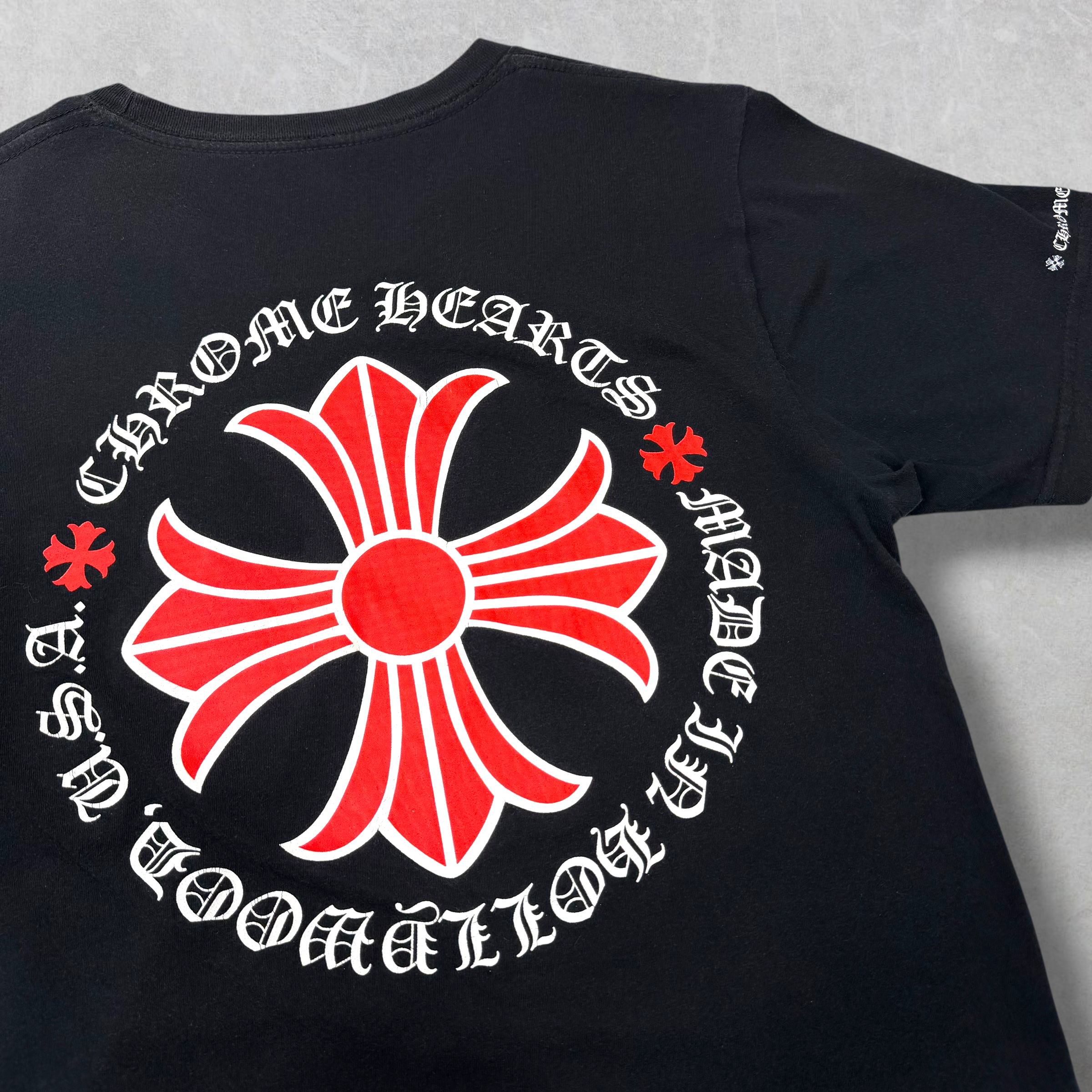 Chrome Hearts "Made in Hollywood" Red Plus Cross Tee S