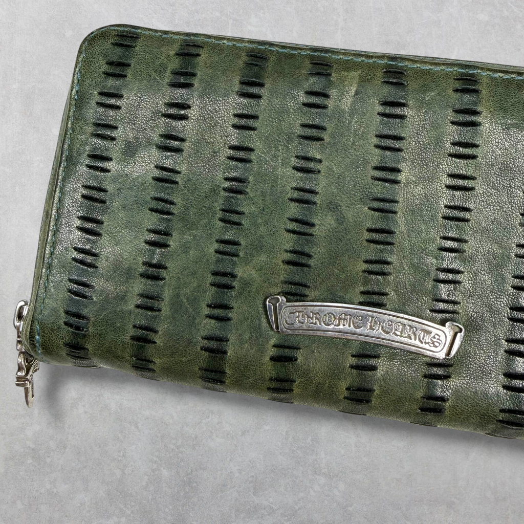 Chrome Hearts Rec F Zip Round Zip Leather Long Wallet