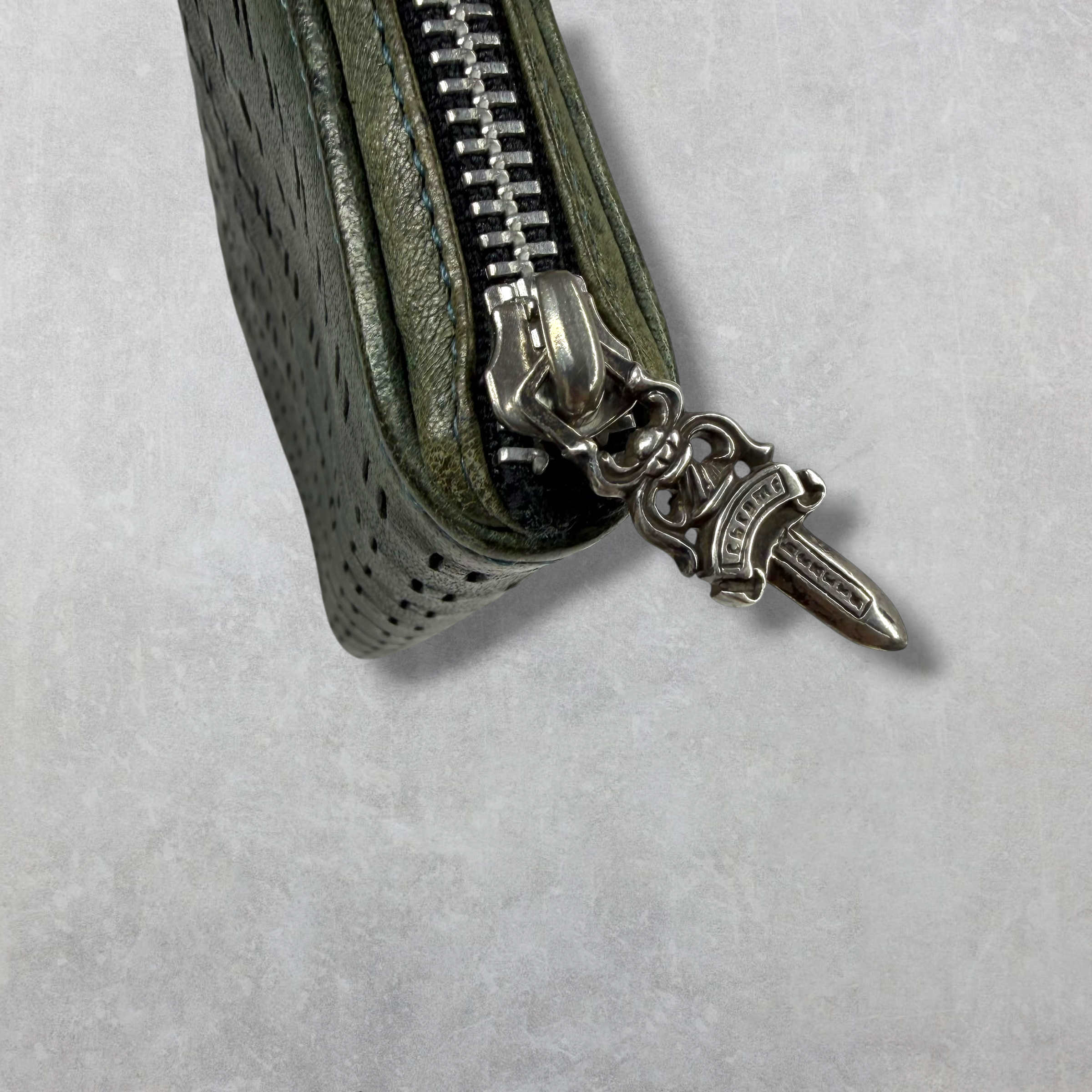 Chrome Hearts Rec F Zip Round Zip Leather Long Wallet