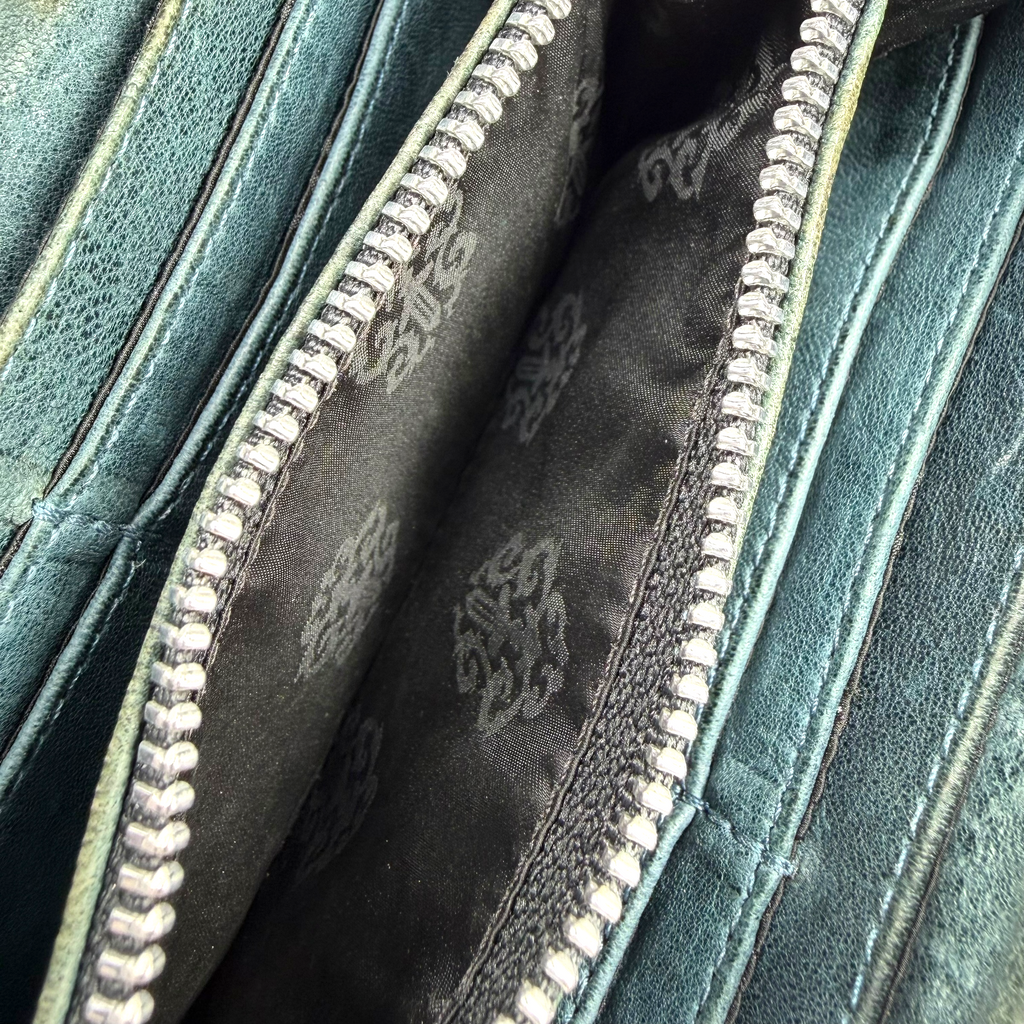 Chrome Hearts Rec F Zip Round Zip Leather Long Wallet
