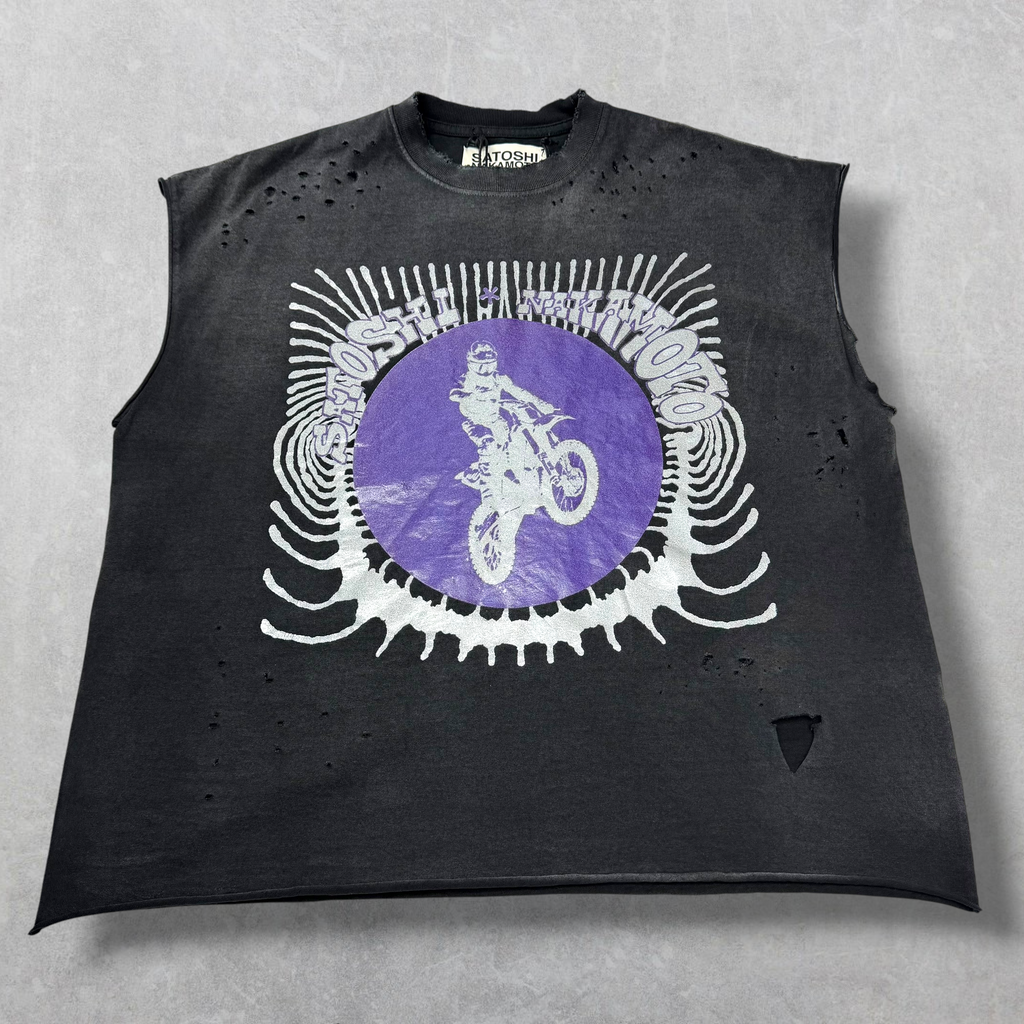 Satoshi Nakamoto Globe of Death Cut Off Tee S