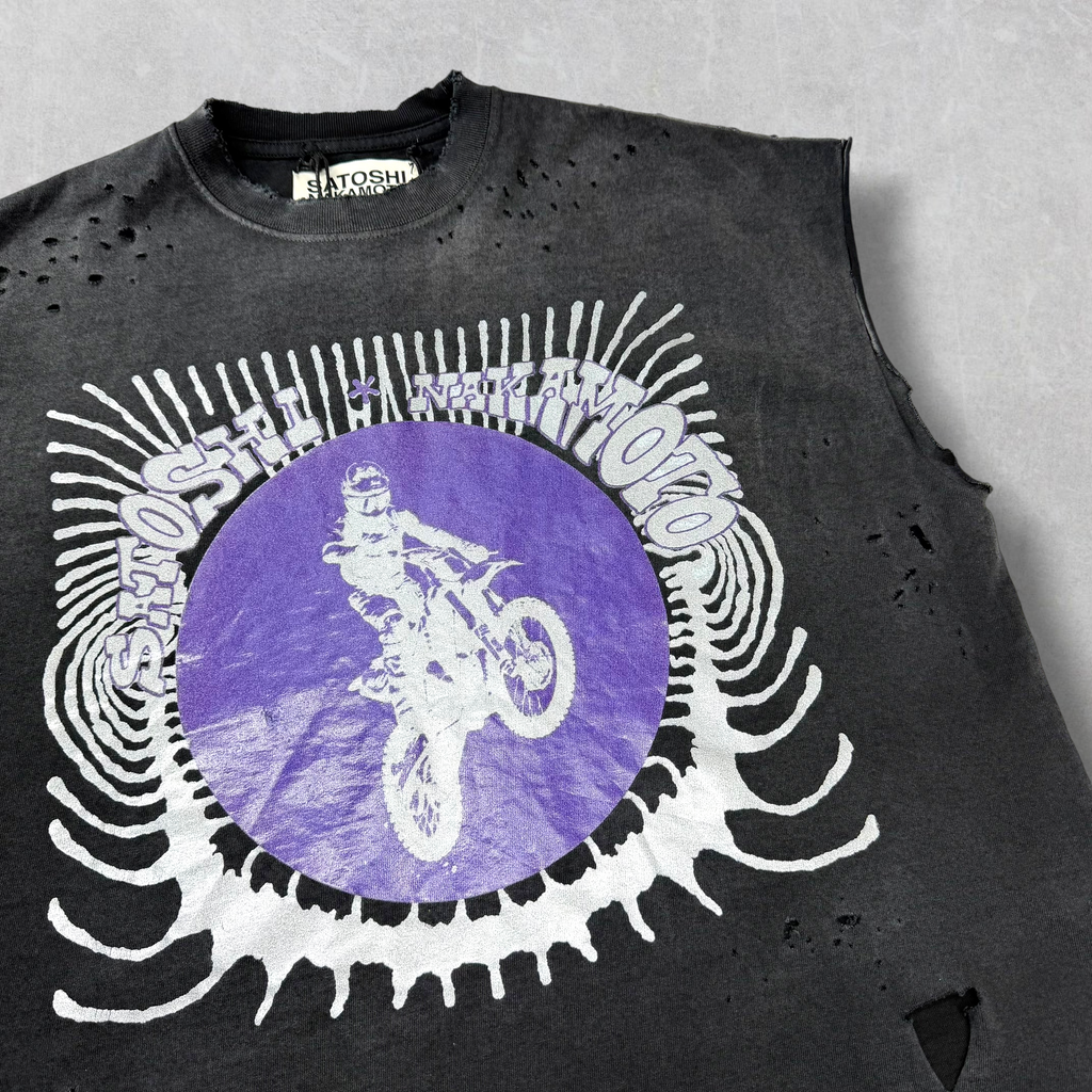 Satoshi Nakamoto Globe of Death Cut Off Tee S