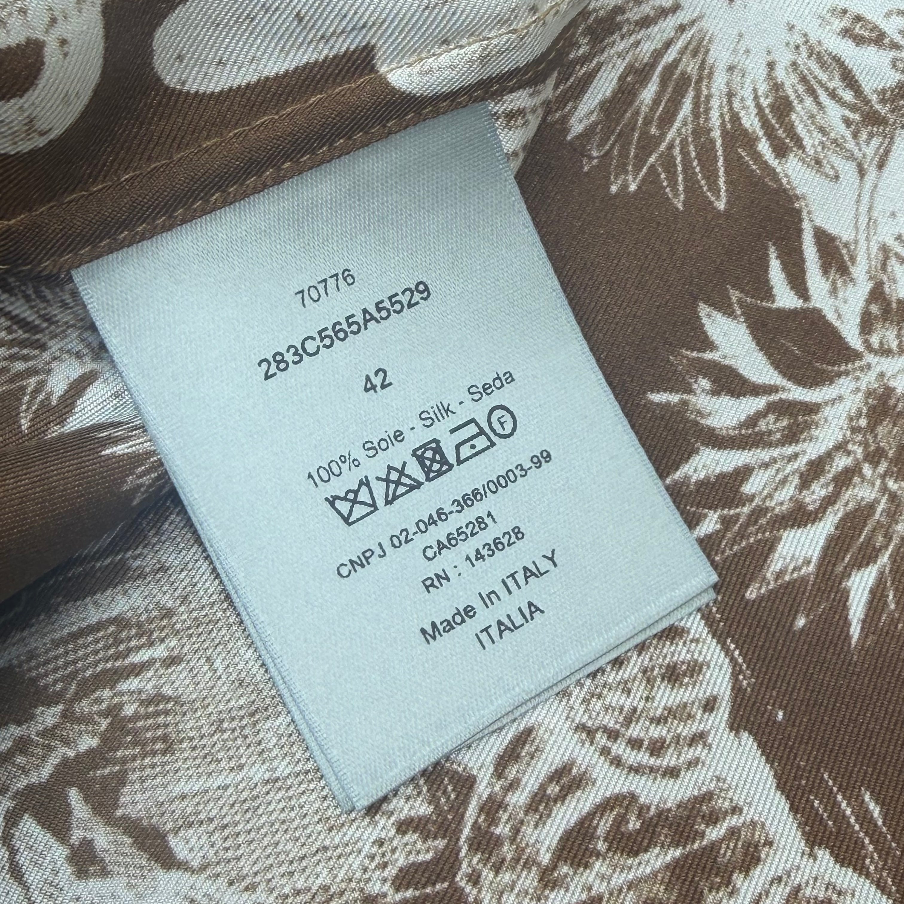 Dior x Cactus Jack Silk Twill Button Down Brown 42 (XL)