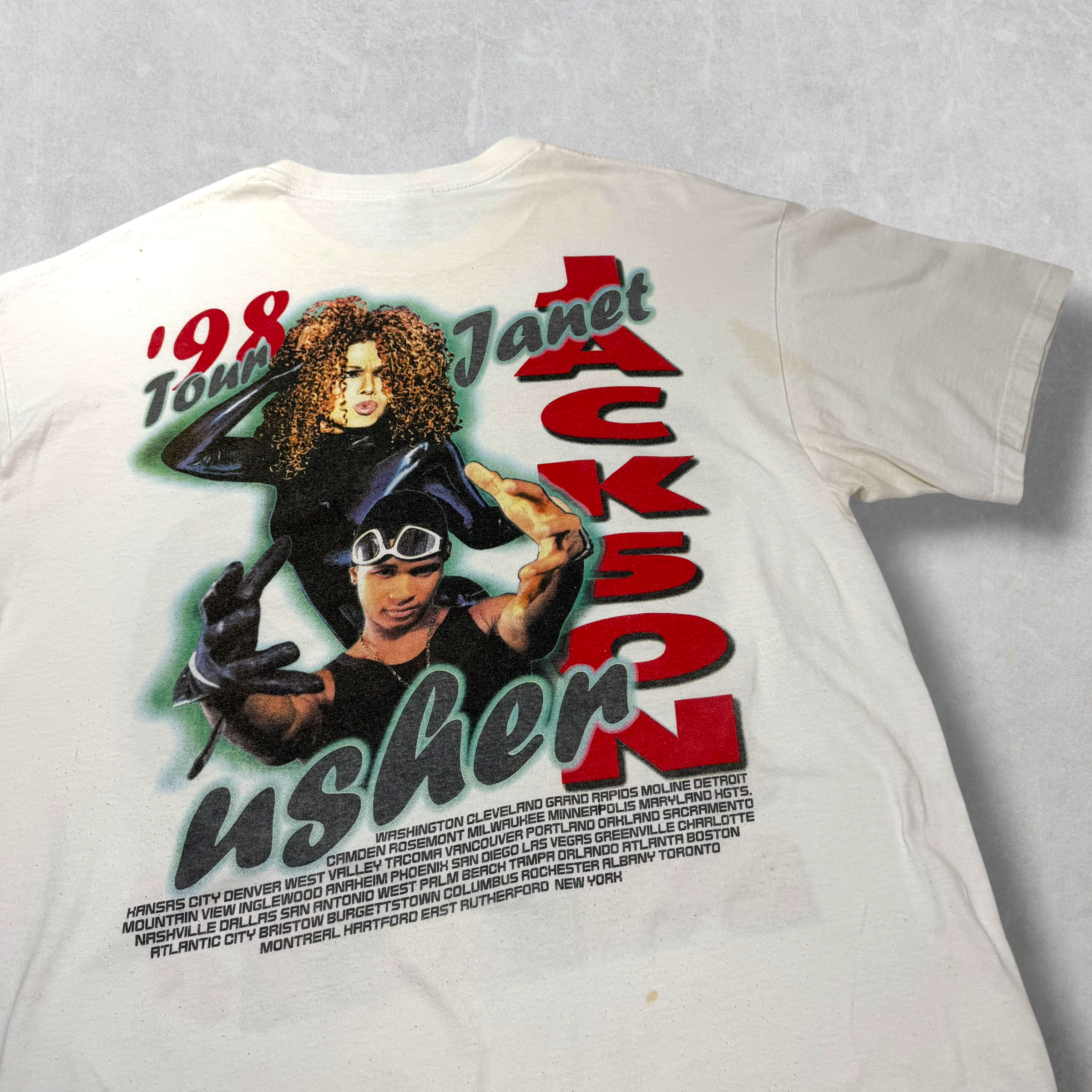 Vintage 1998 Janet Jackson & Usher Tour Tee XL