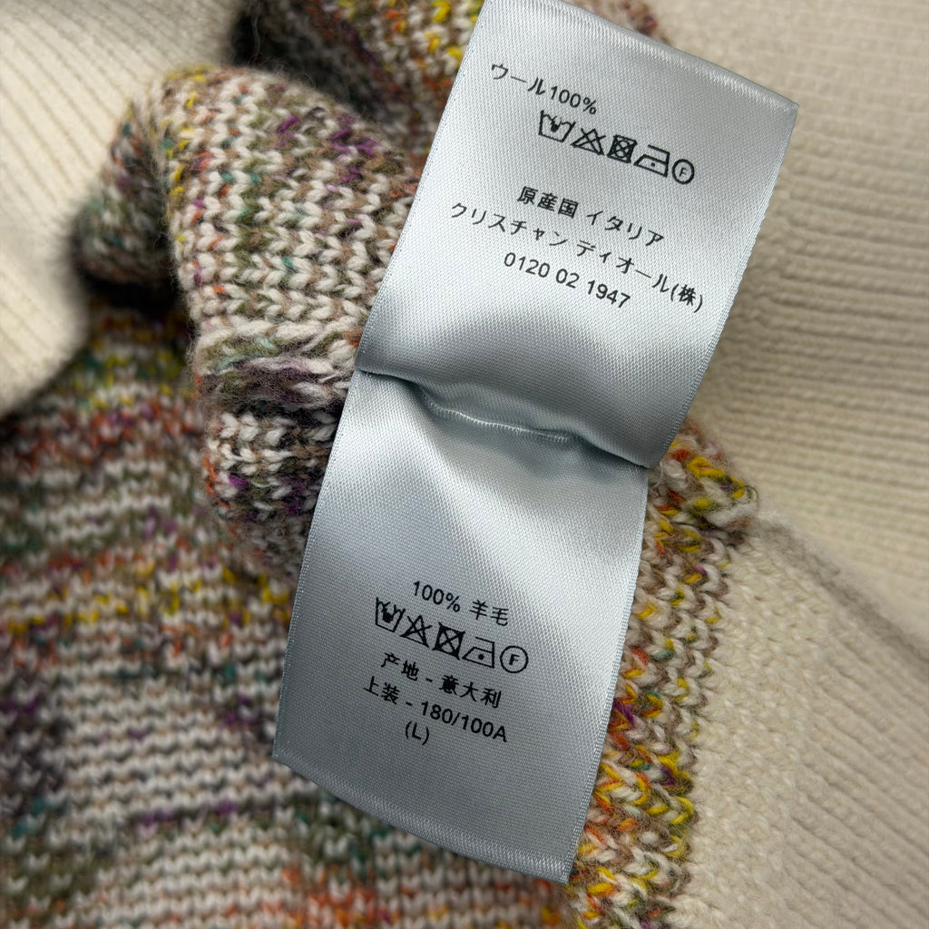 Dior Oblique Pixel Multicolor Knit Sweater L