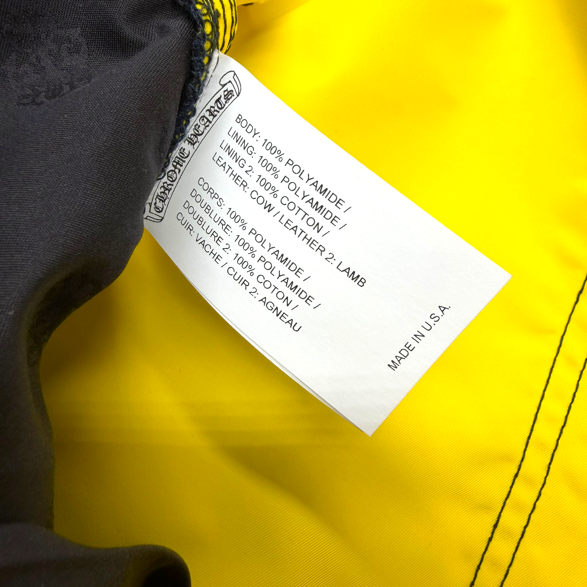Chrome Hearts Navy Leather Double Knee Carpenter Shorts 36
