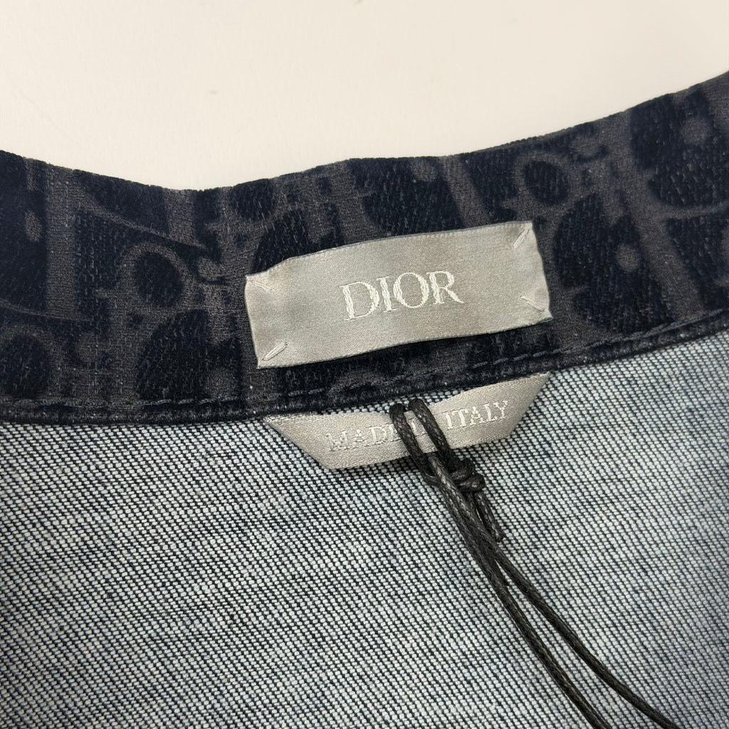 Dior Oblique Overshirt Blue Cotton-Blend Twill 58 (XXXL)