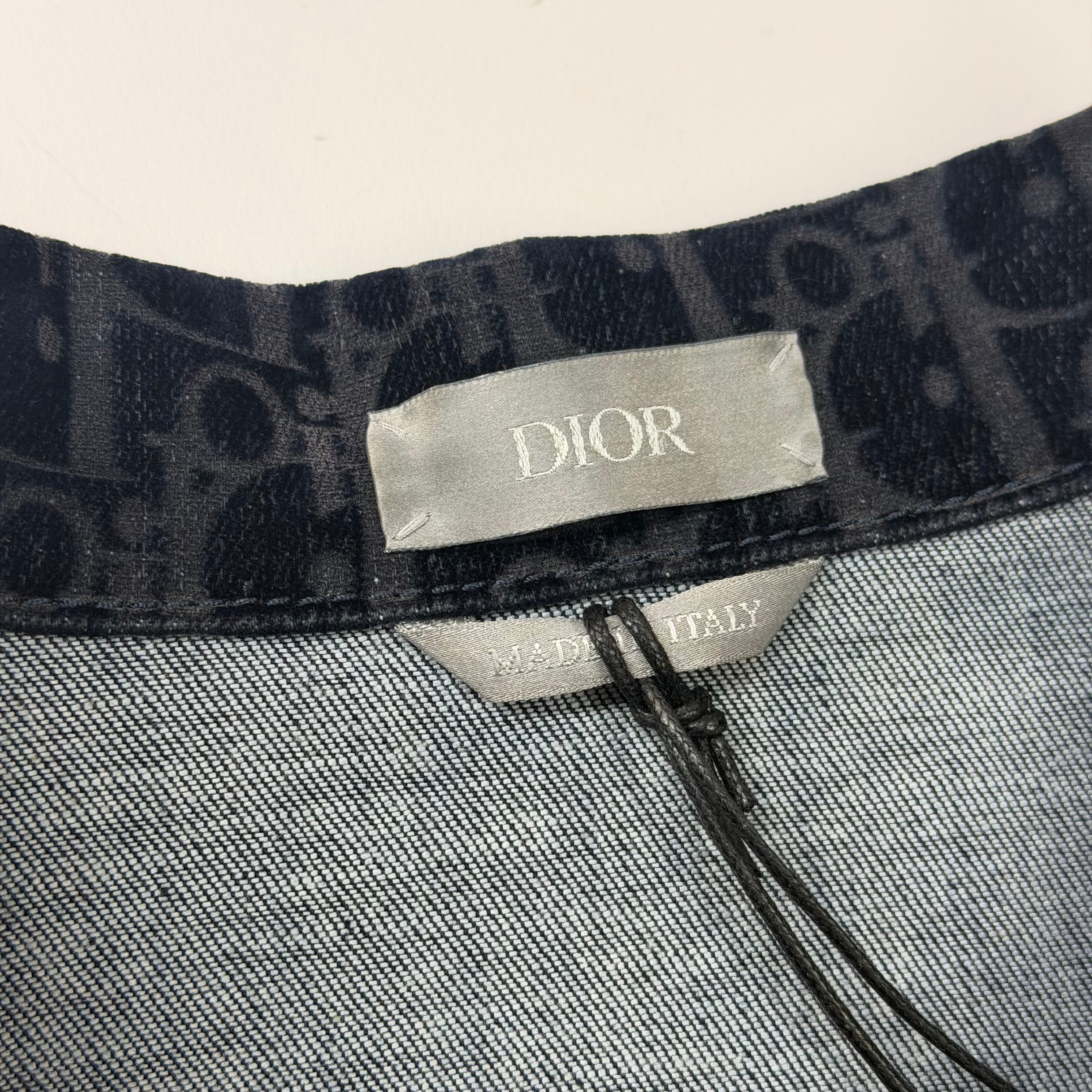 Dior Oblique Overshirt Blue Cotton-Blend Twill 58 (XXXL)