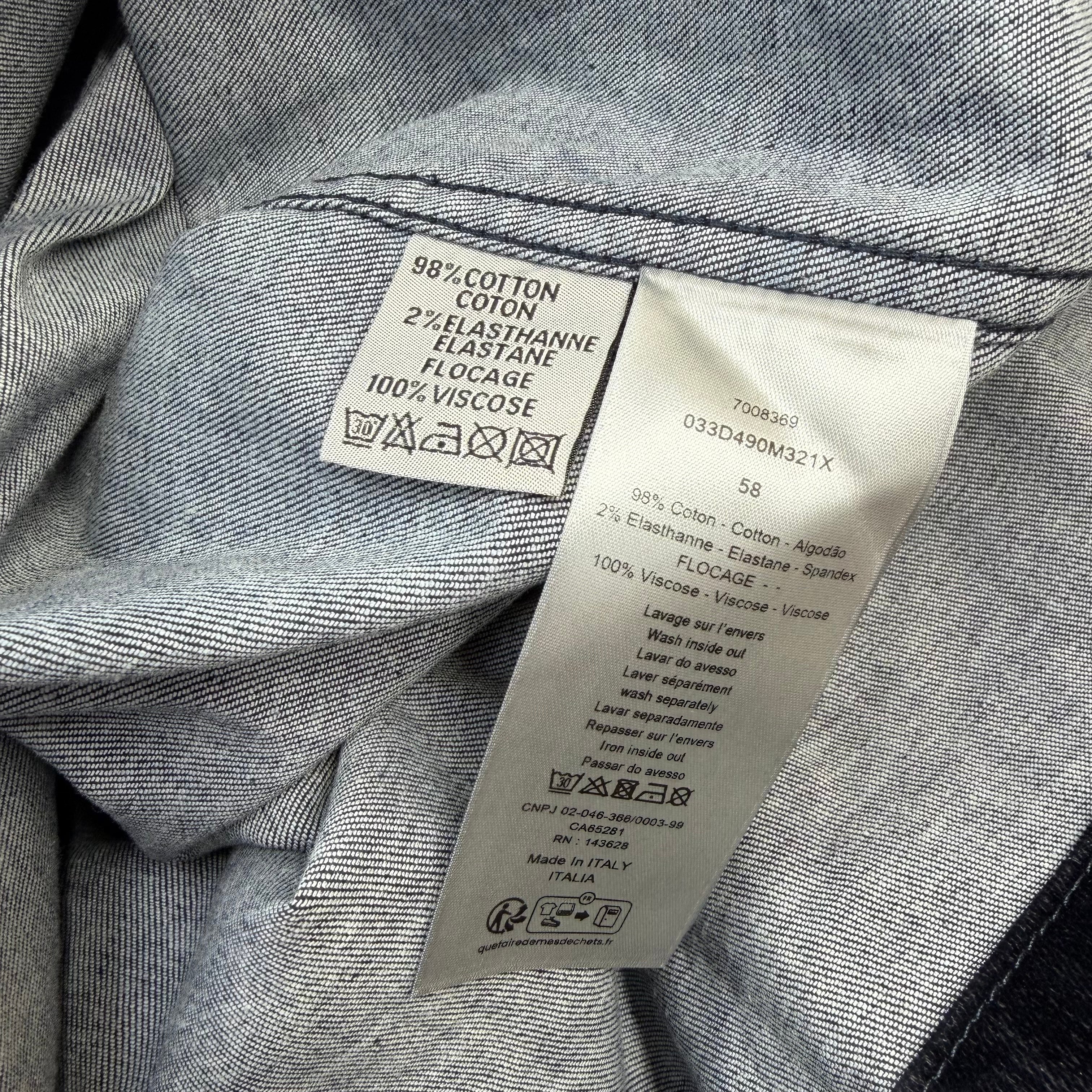 Dior Oblique Overshirt Blue Cotton-Blend Twill 58 (XXXL)