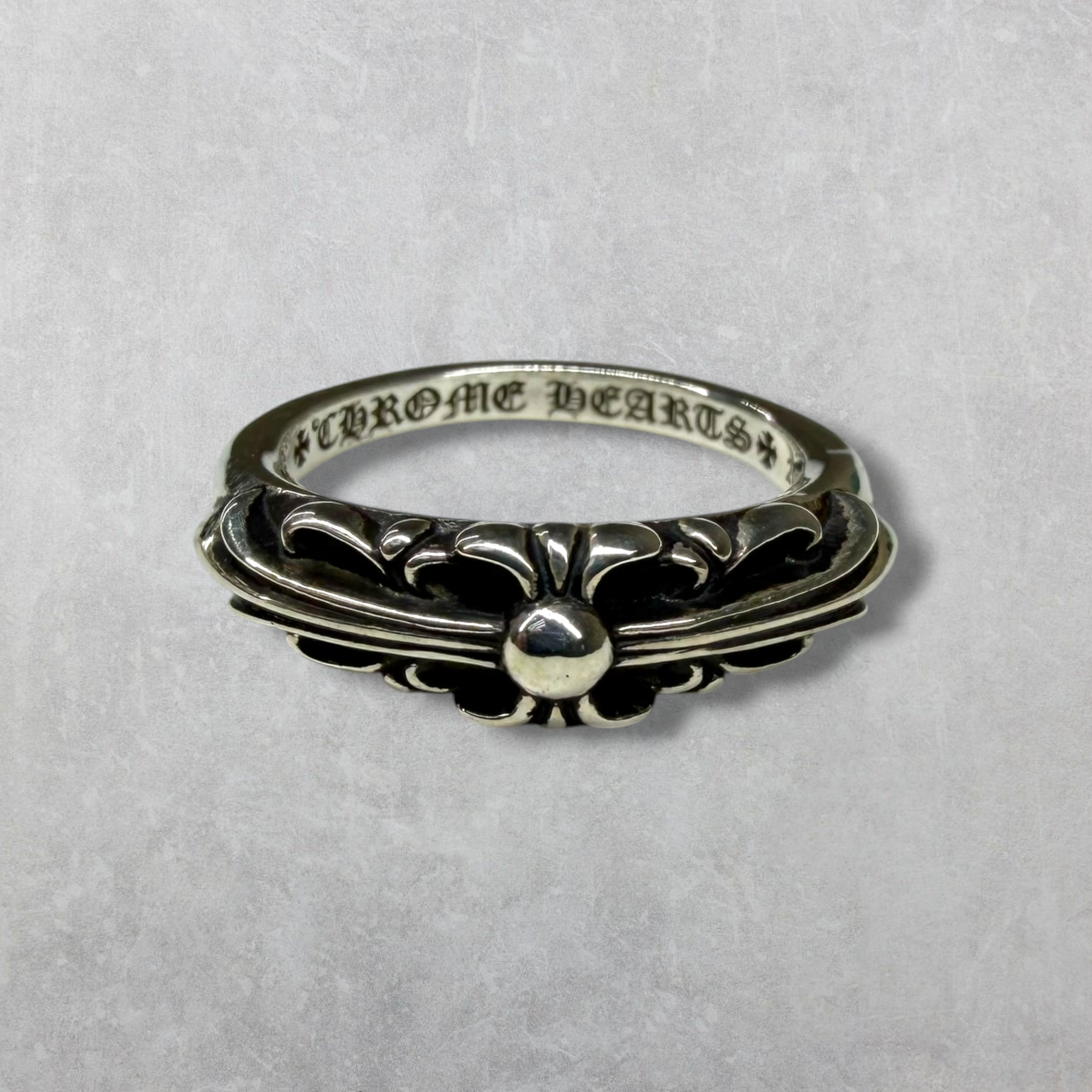 Chrome Hearts Baby Classic Floral Cross Ring 7