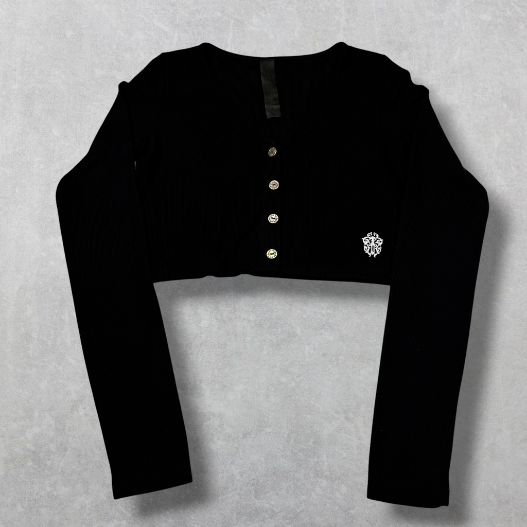 Chrome Hearts Dagger Embroidered Cropped Cardigan M