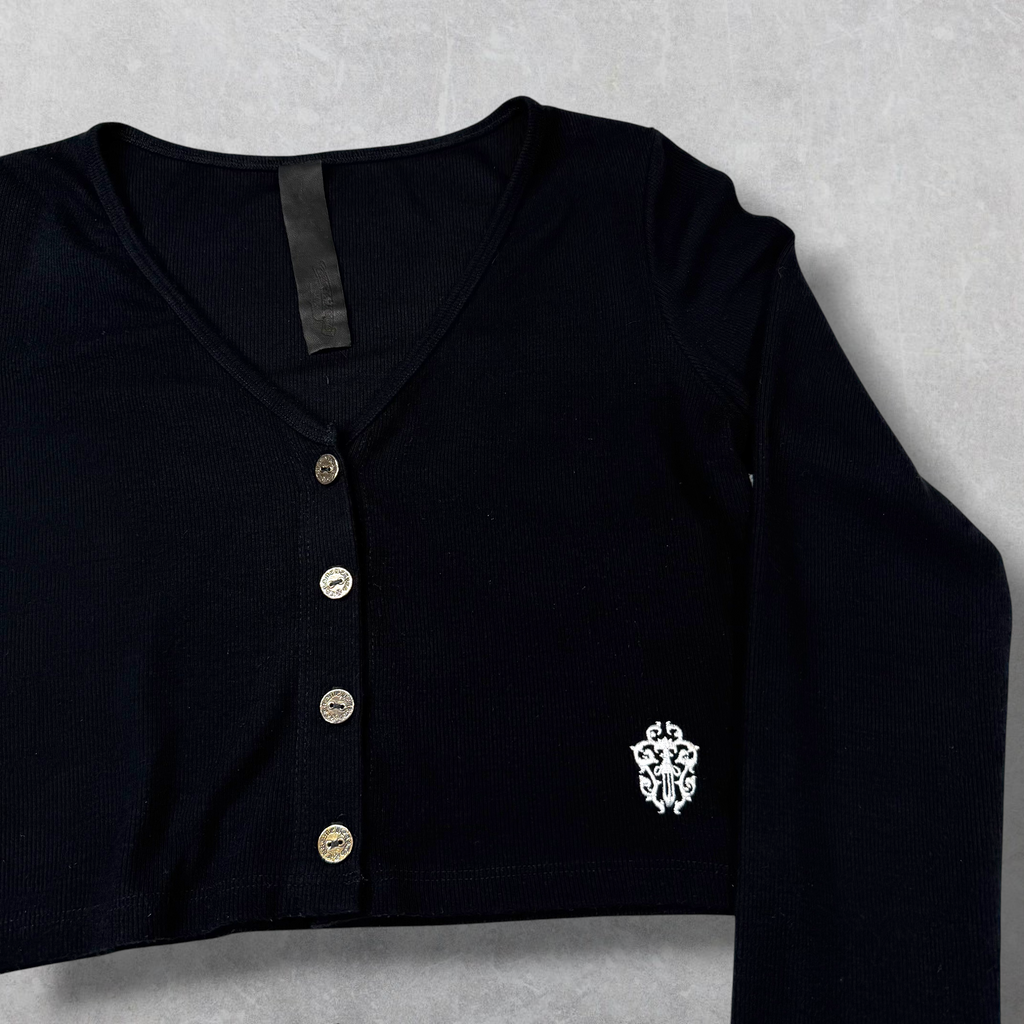 Chrome Hearts Dagger Embroidered Cropped Cardigan M