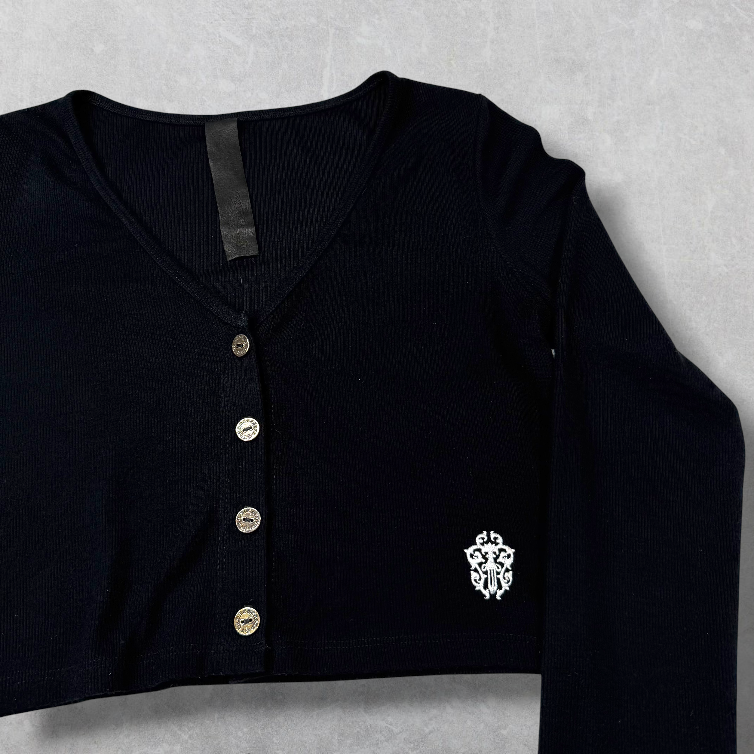 Chrome Hearts Dagger Embroidered Cropped Cardigan M