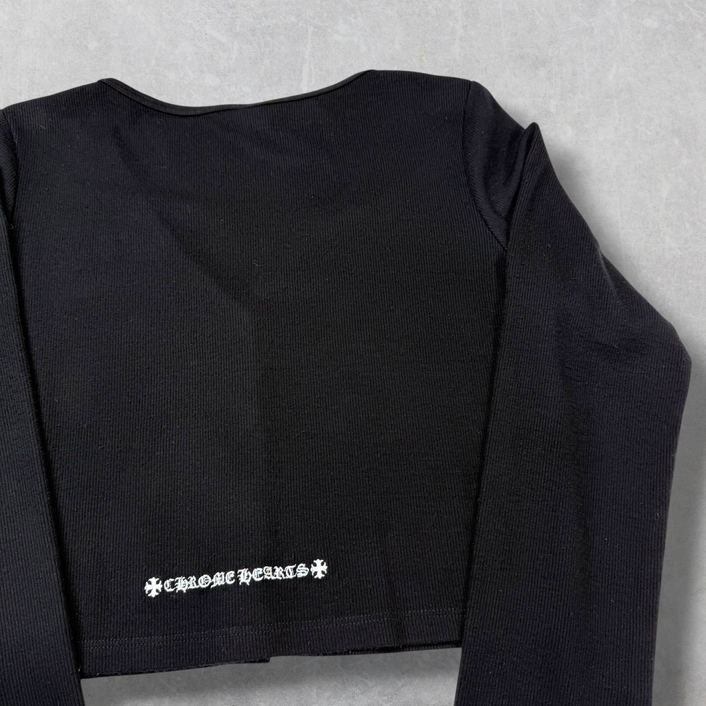 Chrome Hearts Dagger Embroidered Cropped Cardigan M