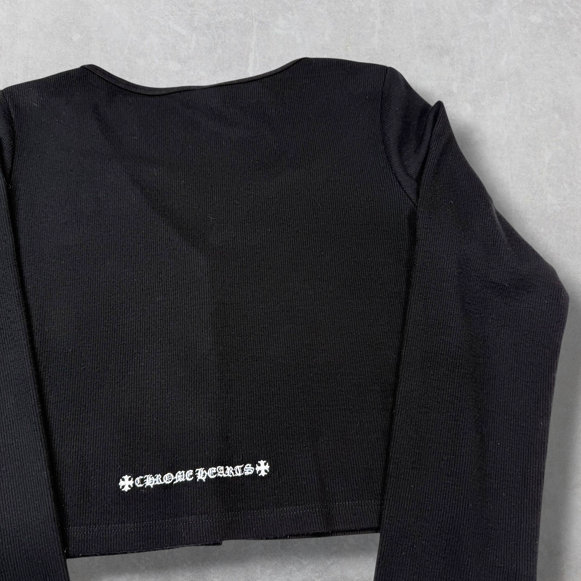 Chrome Hearts Dagger Embroidered Cropped Cardigan M