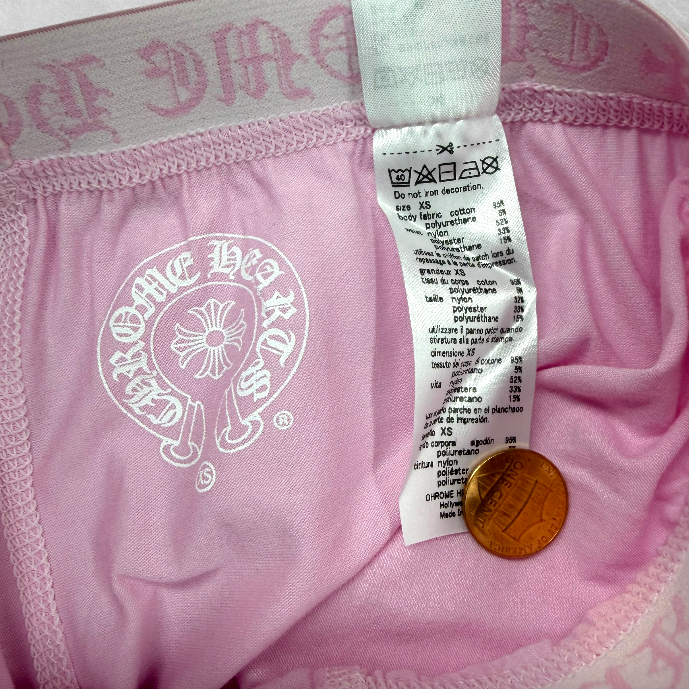 Chrome Hearts Logo Leggings Pink XS